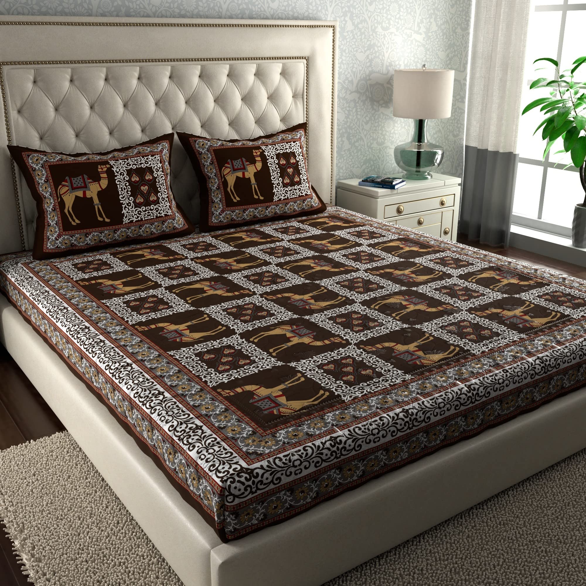 See full amazon price history chart for La Verne104 TC 100% Cotton Jaipuri Rjasathani Hand Print Bedsheet with 2 Pillow Covers (Brown) La Verne104 TC 100% Cotton Jaipuri Rjasathani Hand Print Bedsheet with 2 Pillow Covers (Brown) (B0BZCVCVS4) Amazon Price History, Amazon Price Tracker