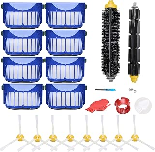 Replacement Accessory Kit Compatible for iRobot Roomba 600 Series 694 692 690 680 660 650 & 500 Series 595 585 564, 8 Filter, 8 Side Brush,1 Bristle and Flexible Beater Brush,1 Cleaning Tool