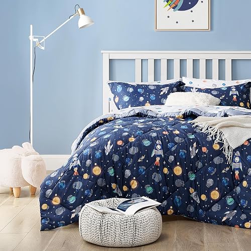 Kids Bedding Set for Boys, Queen Size 7 Pieces Space
