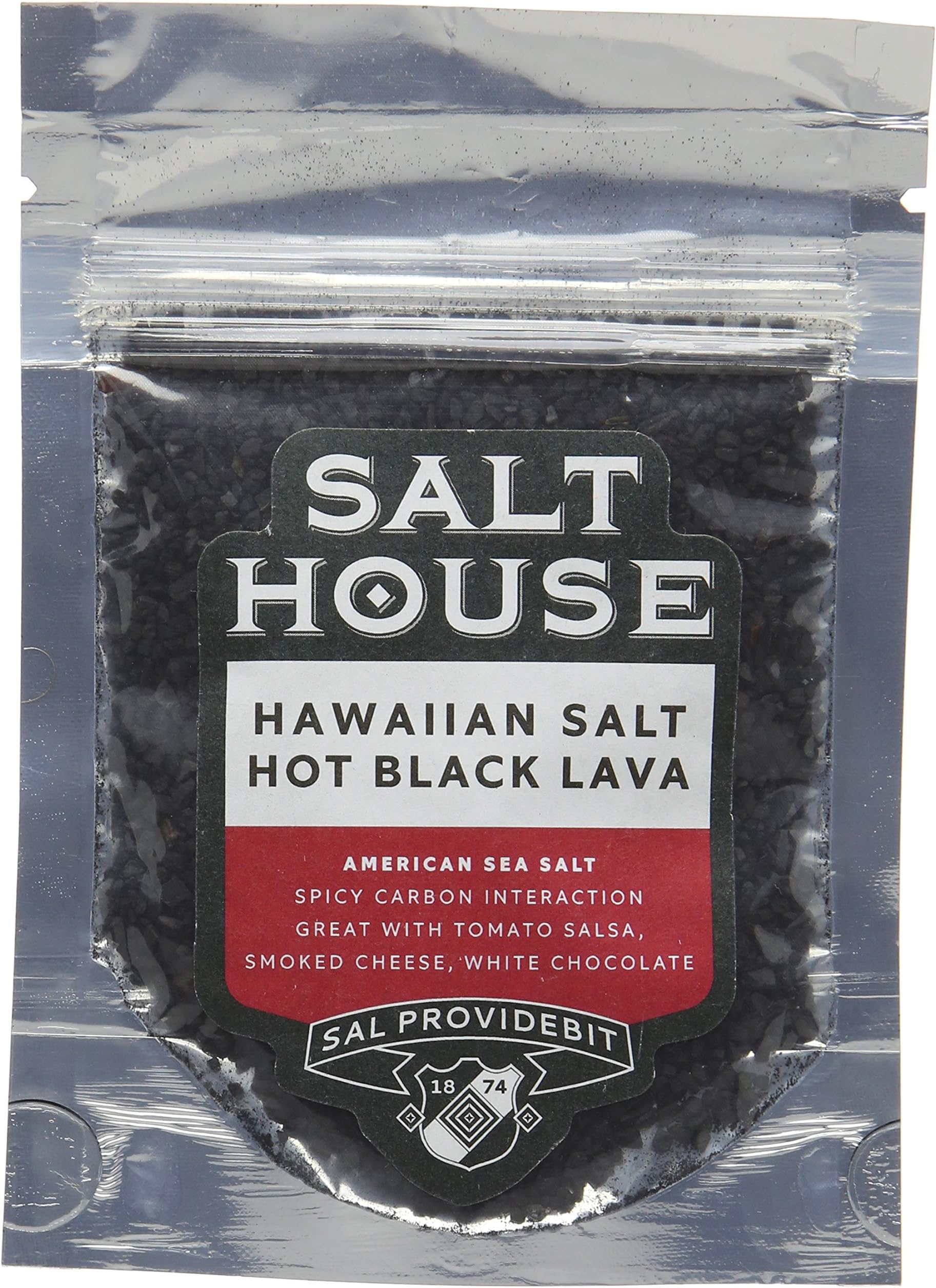 Pacifica Hawaii Hawaiian Hot Black Lava Sea Salt in Pouch 60 g (Pack of 5)