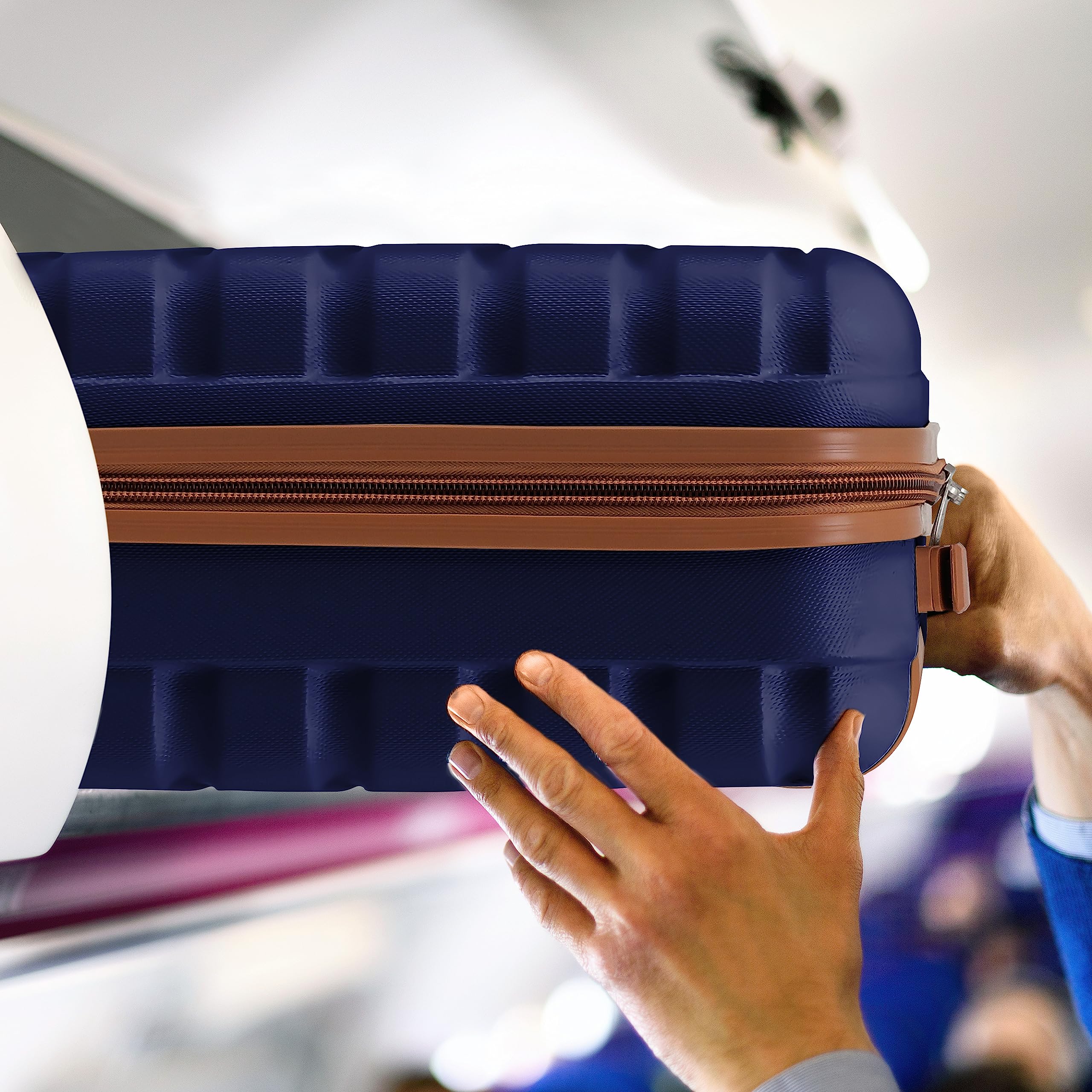 Flight Knight EasyJet Cabin Bag 45x36x20, Underseat, Lightweight Small Durable 4 Wheel Cabin Suitcase, Maximum Carry-On Size, ABS Hard Shell, 10kg Hand Luggage Bag- 45 x 36 x 20 cm Travel Bag