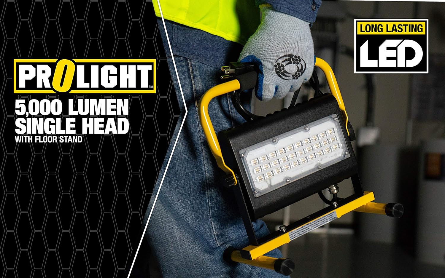 ProLight 411050 Slim Series 50w LED Work Light; Yellow/Black