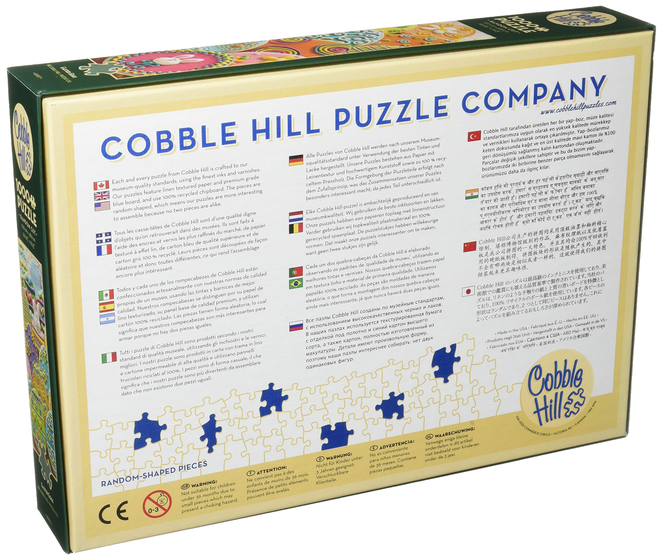 Cobble Hill 1000 Piece Easter Eggs Puzzle - Random Cut Pieces With Included Poster