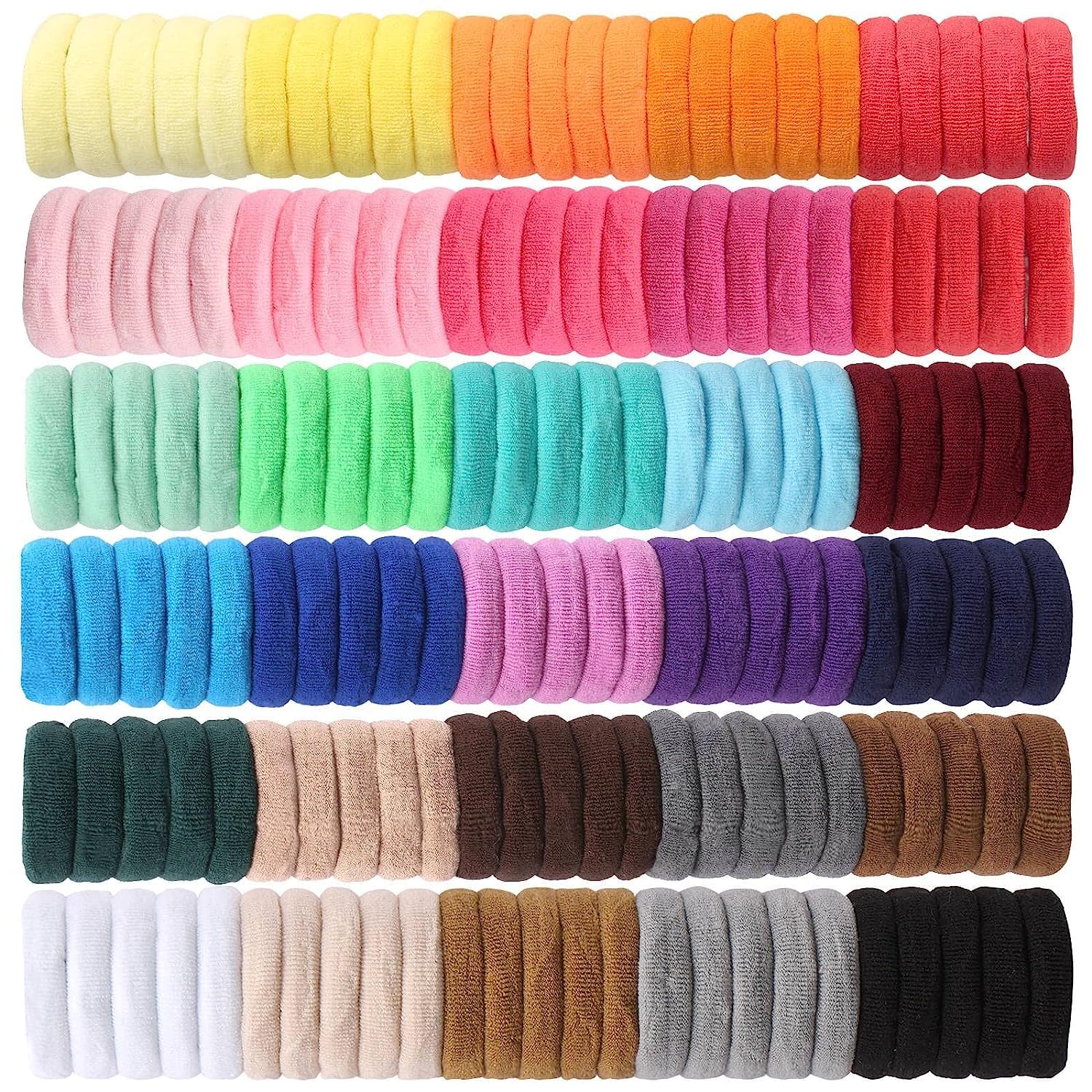 Diversa Elastic Mini Hair Ties For Kid Girls | Soft Seamless Hair Rubber Bands | Ponytail Holders For Baby Girls | Cotton Small Hair Ties | Tight, Non-slippery Bands (30 Colors, Pack of 300 Pcs)