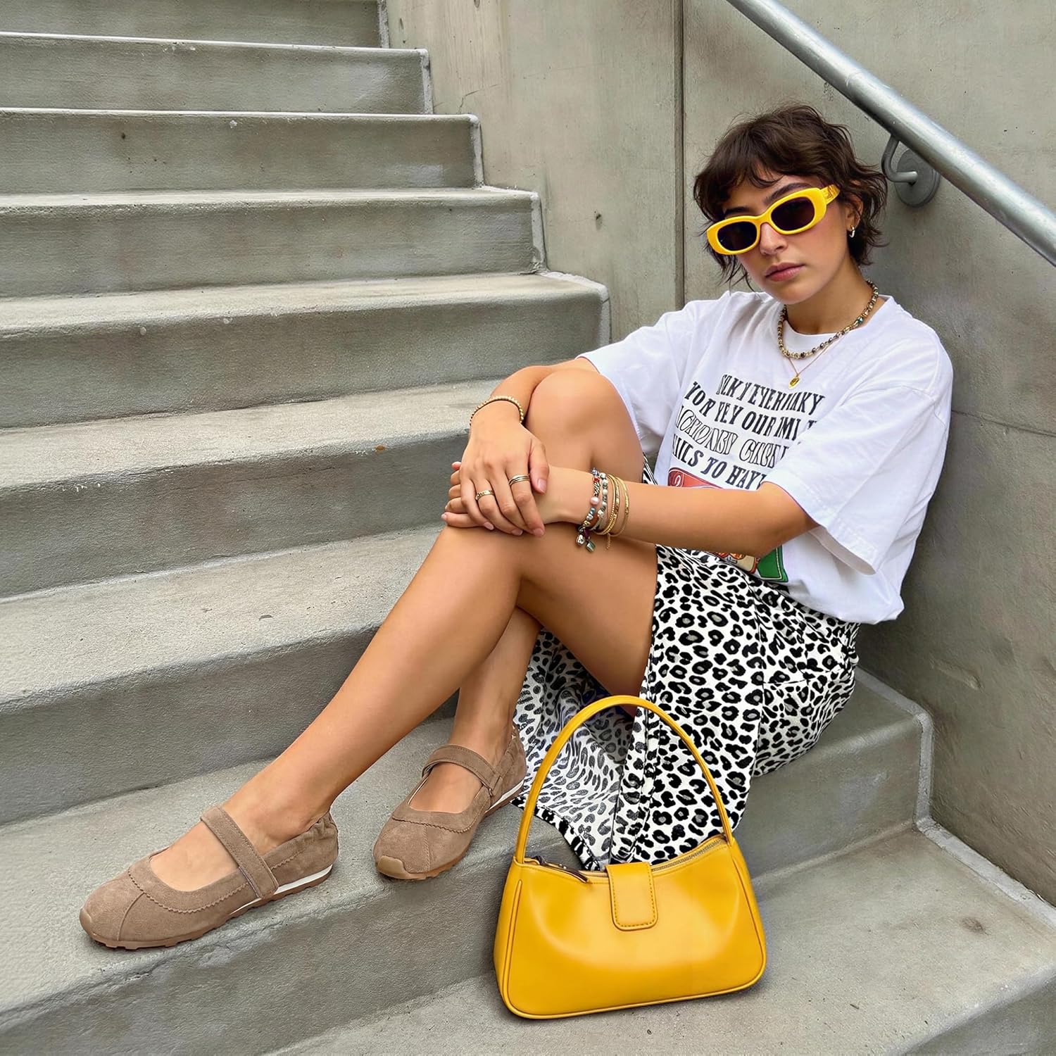 Mary Jane Sneakers Flats Dressy Shoes for Women Comfortable Slip On Casual Fashion Sneakers - Image 3