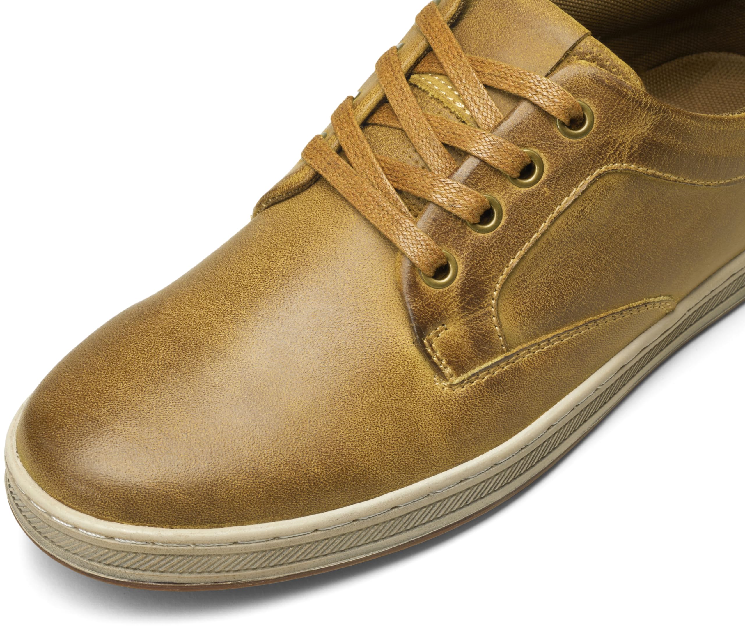 Jousen Men's Fashion Sneakers Leather Retro Casual Shoes for Men Breathable Dress Mens Sneakers