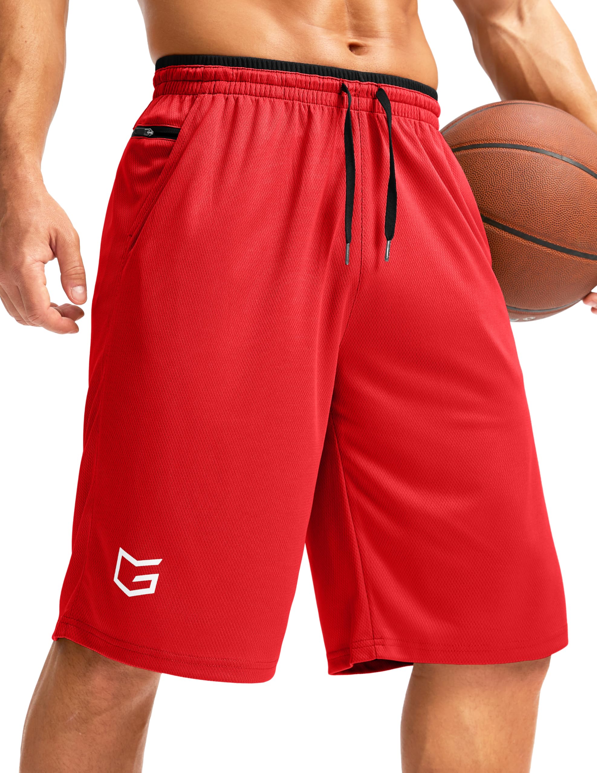 Men's Long Basketball Gym Shorts 9"/11" with Pockets