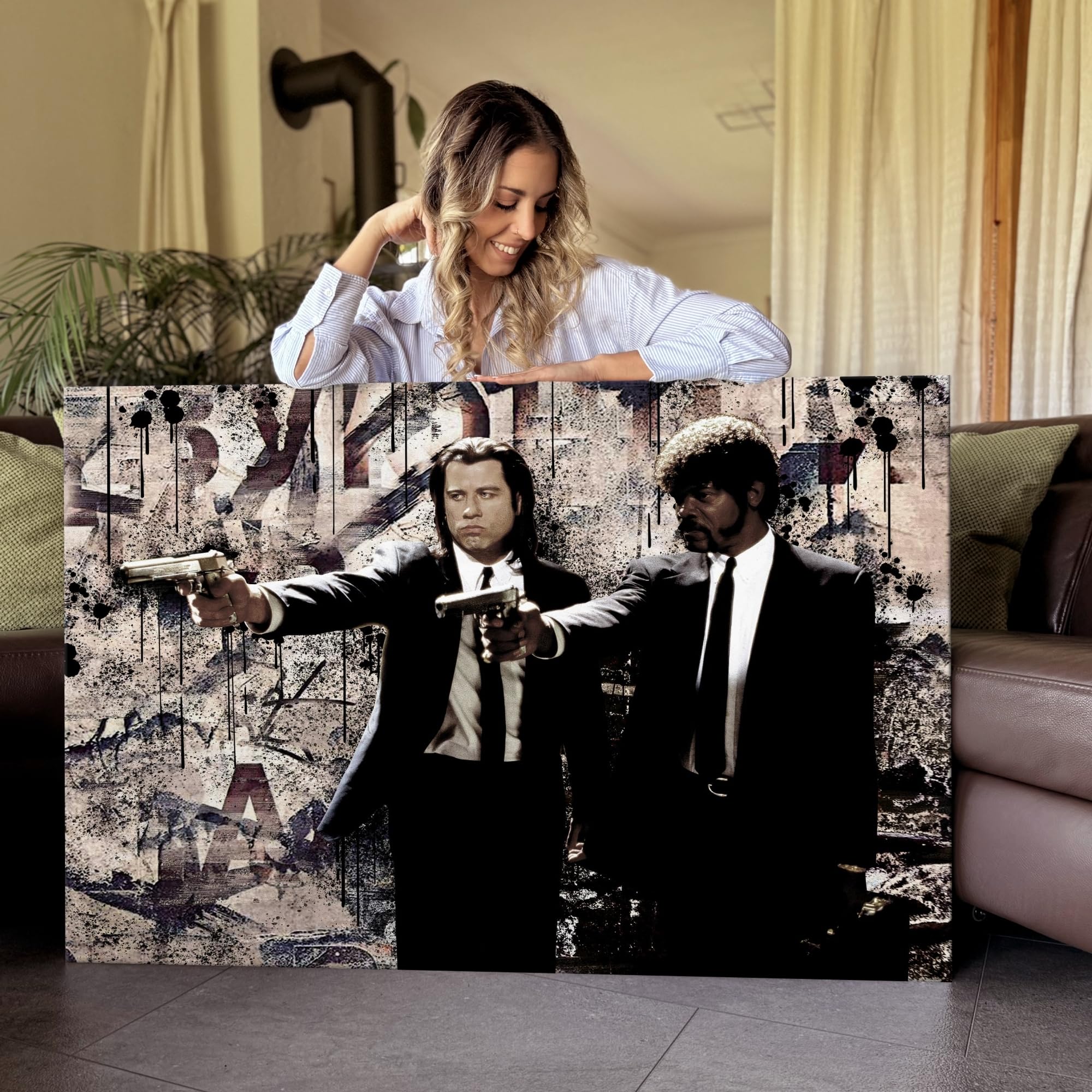Artmazing | Immagine a forma di Pulp Fiction colorata | immagini S-Art | Immagini di Pulp Fiction Modern | Quadro su tela XXL | Immagine XXL | Poster colorato per parete