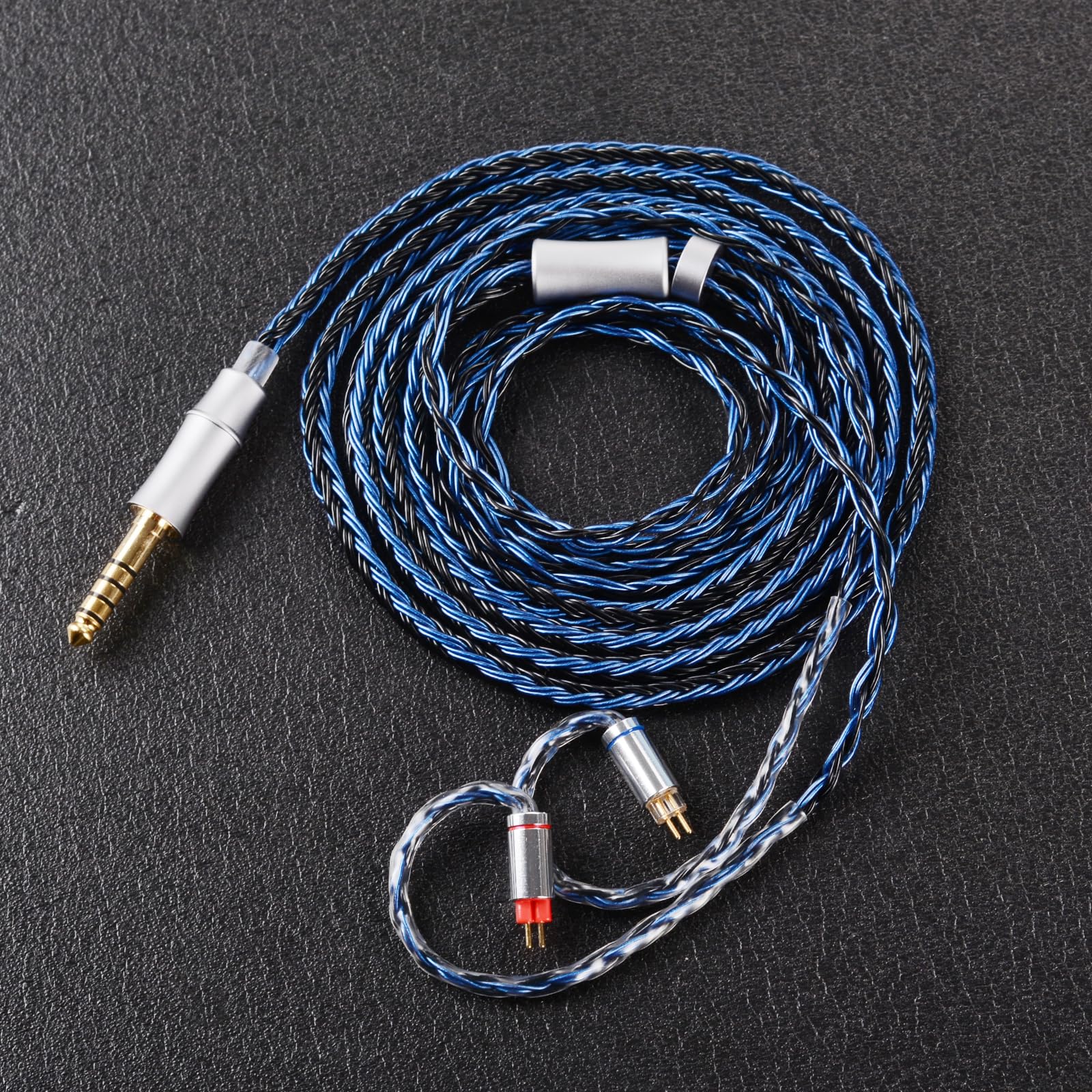 Cable de auriculares mejorado, cable de monitor intraural, cables IEM chapados en plata de 16 núcleos para KZ ZS10 ZSR ZST TRN V90 BL03, etc., funciona en audiófilo músico (0.78mm-2pin 1.5 m