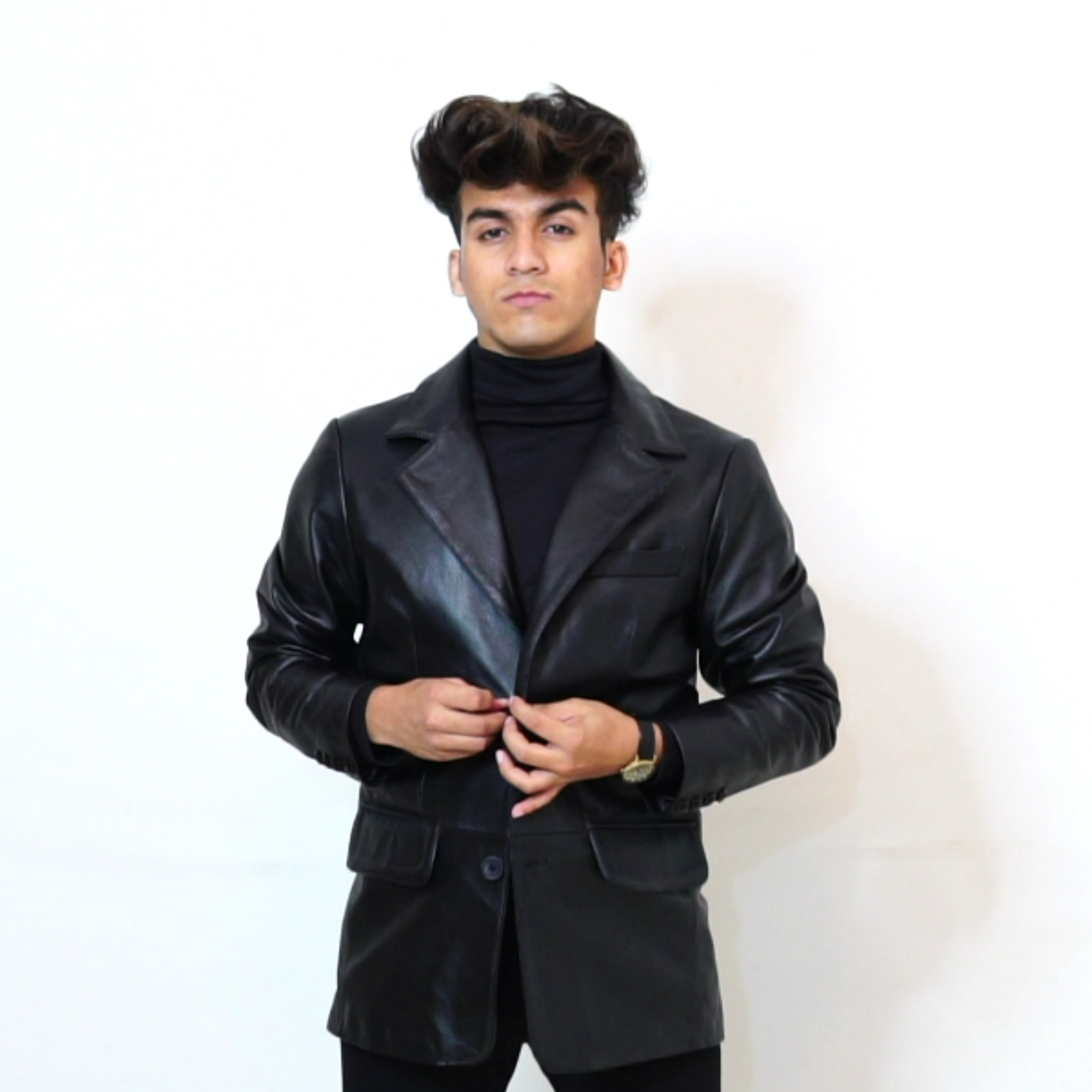 Chaqueta Formal Hombre Chaqueta De Piel De Cordero Para Hombre - Blazer Marrón De 2 Botones, Elegancia Clásica, Forro De Viscosa Chaqueta Formal Sofisticada