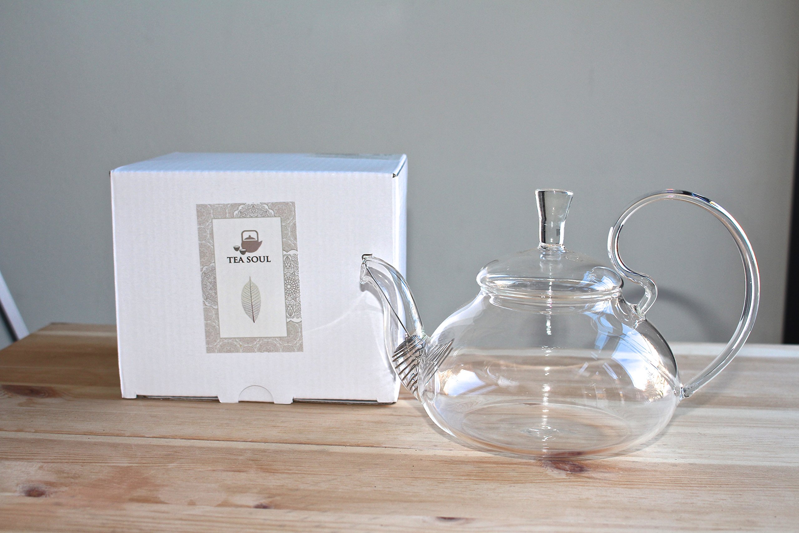 TEA SOUL Szklany czajniczek z wylewką ze stali nierdzewnej, przezroczysty, 500 ml