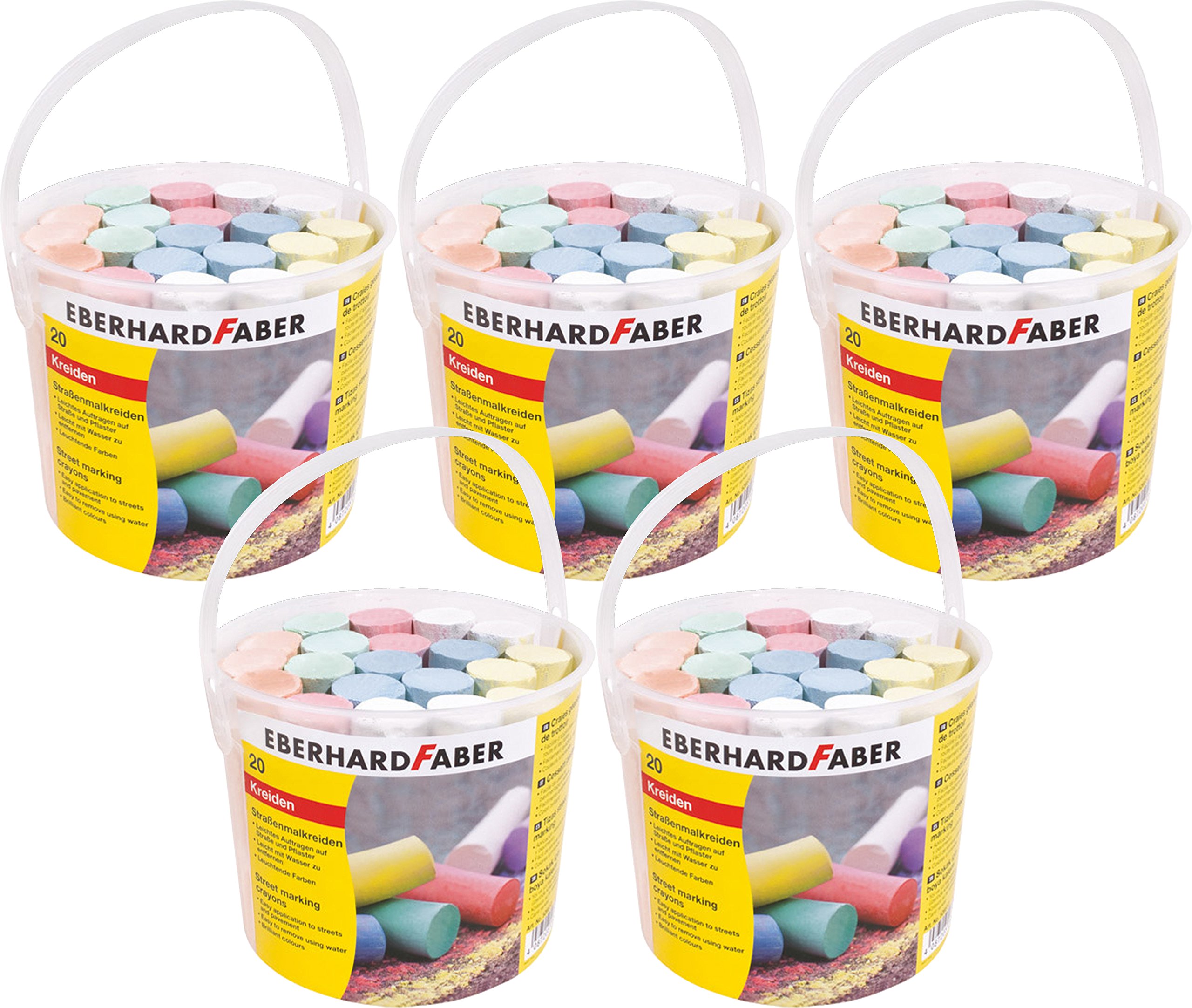 Craies Colorées EBERHARD FABER - 36 Craies 12 Couleurs Basiques Et Fluo - Sans Poussière Pour Tableau Noir