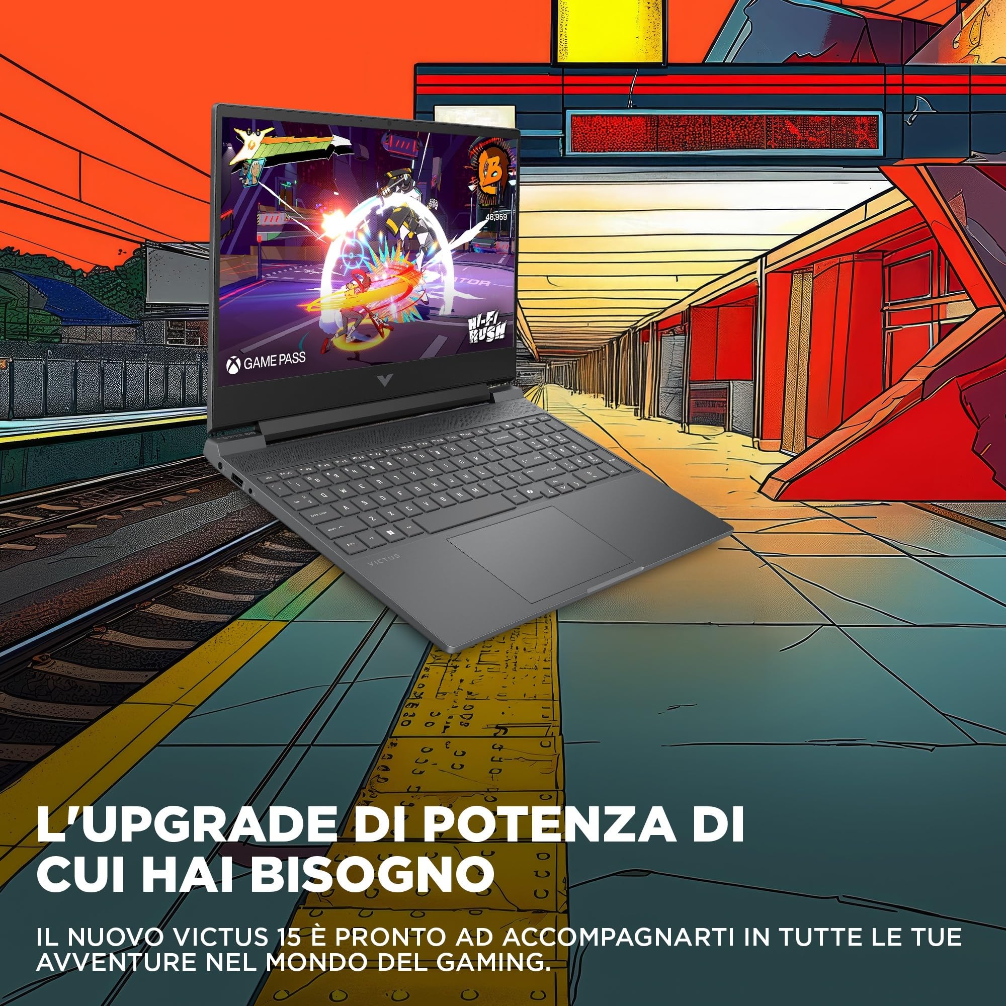 HP Victus 15-fa2001slx, Notebook, Intel Core i5-13450HX, 16 GB RAM, 512 GB SSD, NVIDIA RTX 3050 6GB, 15,6" FHD IPS 144Hz, Laptop, 720p TNR Cam, FreeDOS 3.0, Portatile, Grigio
