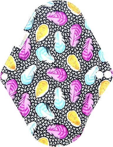 Miniatura 8 de Juego de 7 piezas de 1 mini bolsa húmeda + 6 almohadillas sanitarias reutilizables y absorbentes, almohadillas menstruales de tela lavable (L,