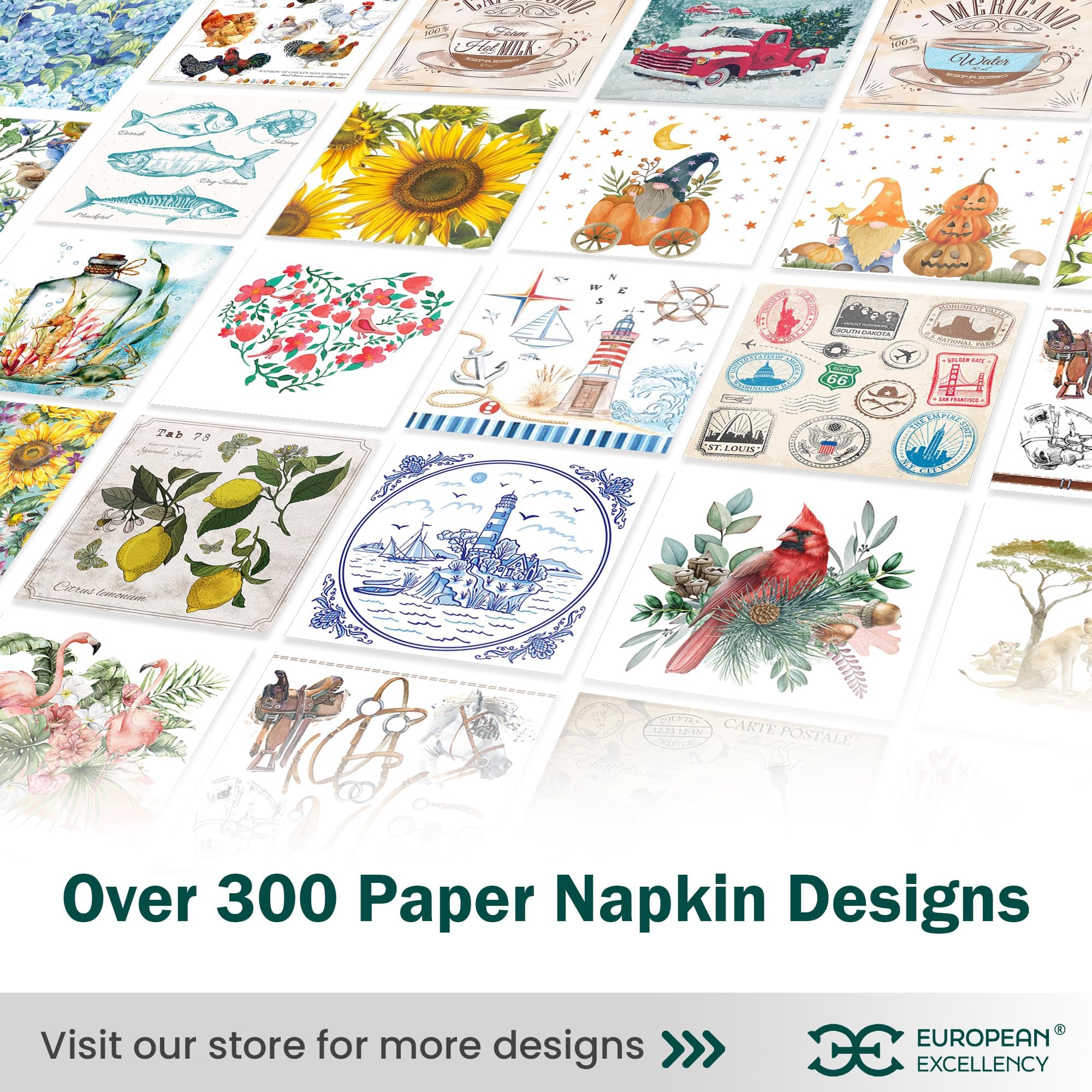 Nautcial Servilletas de papel con diseño de pulpo, 40 unidades, papel de decoupage, tamaño de cóctel para fiestas o decoupage