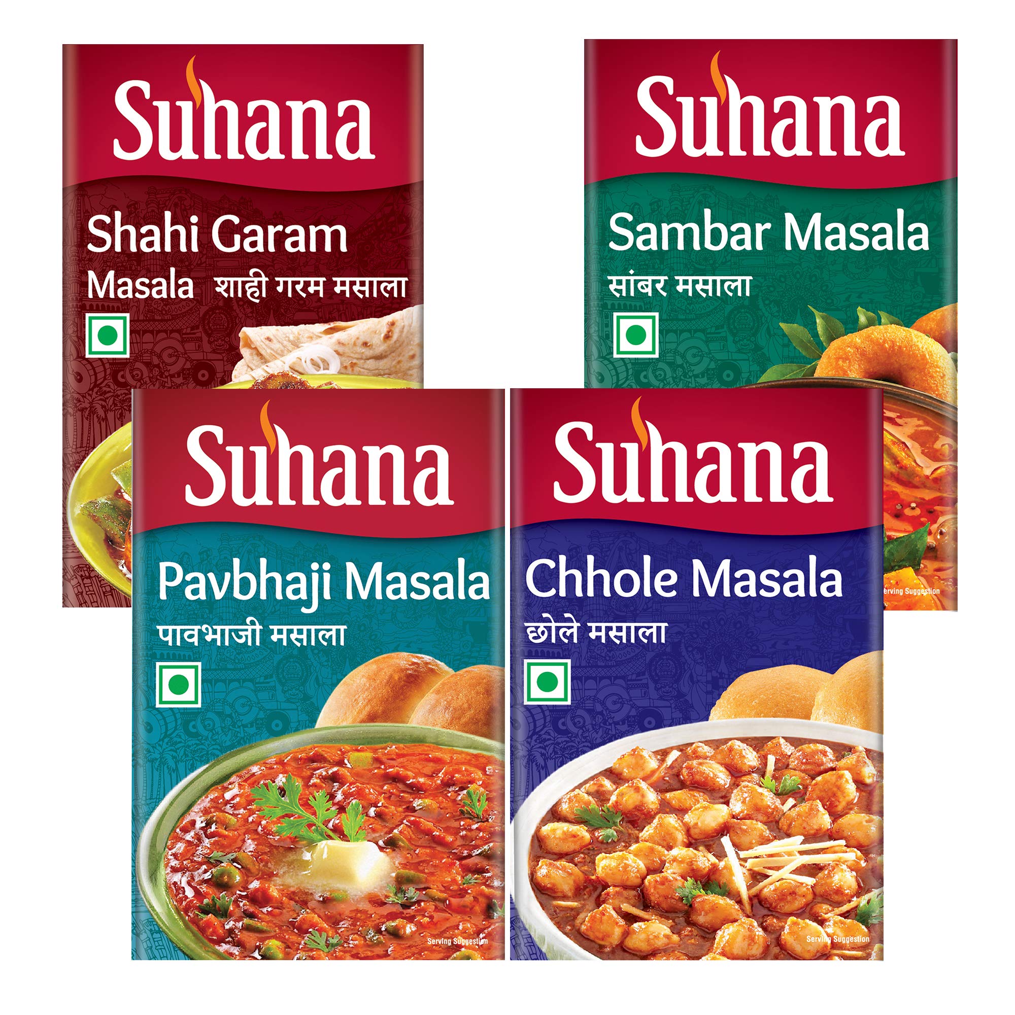 Suhana Sambar Masala, Pavbhaji Masala, Chhole Masala, Shahi Garam Masala - Combo of 4 (B08H28JMKF) Amazon Price History, Amazon Price Tracker