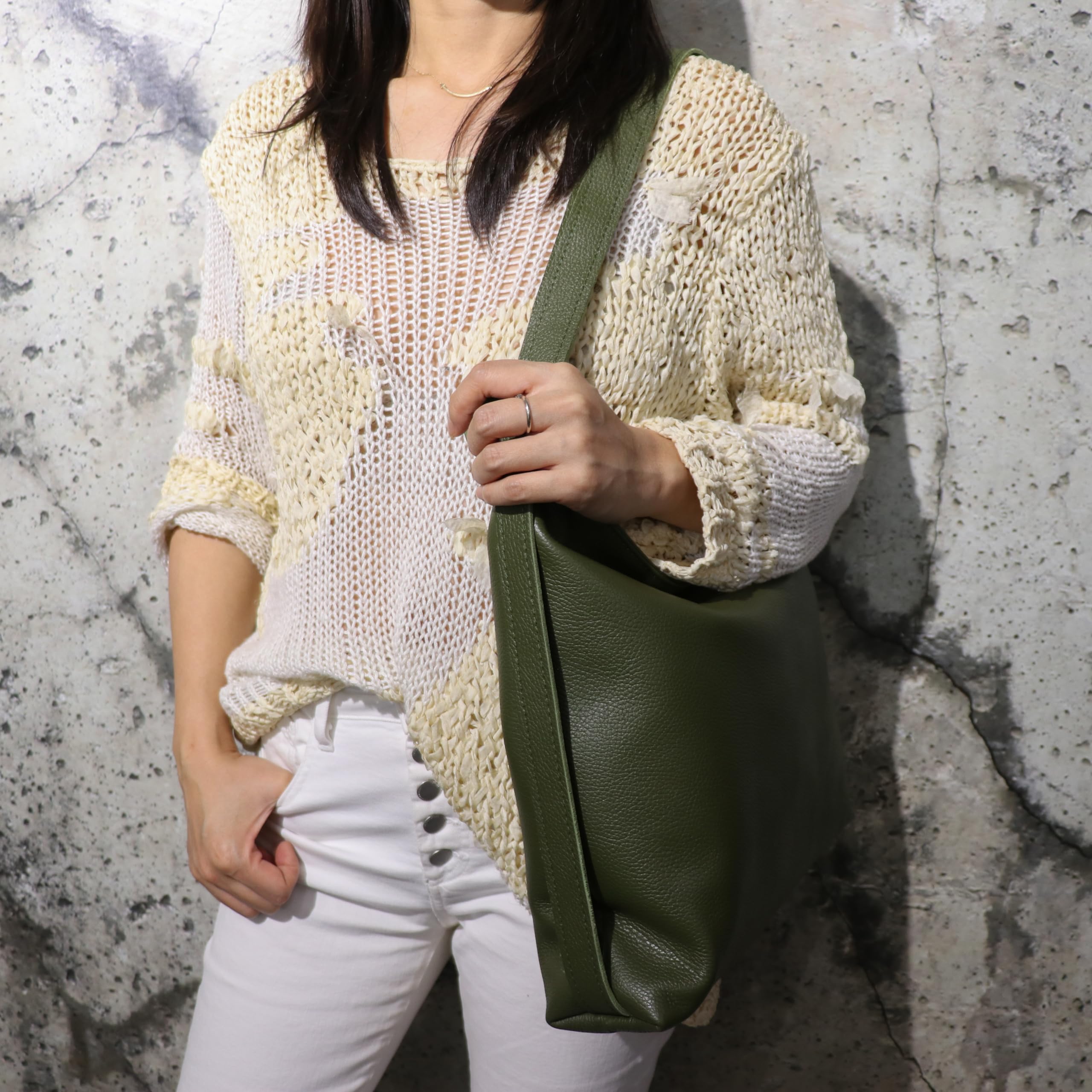 SH Leder Zaino 2 in 1 da donna DayPack in vera pelle grana (larghezza 37 cm x altezza 35 cm) Rica G699