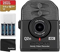 Vista 1 de Zoom Q2n-4K Grabadora de cámara de video de ultra alta definición para músicos + tarjeta de memoria microSDXC UHS-I extrema de 64 GB + 4 pilas AA