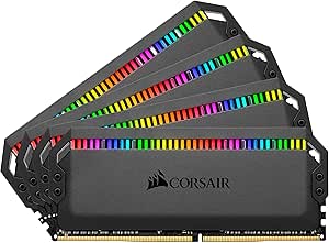 Corsair Dominator Platinum RGB 128 Go (4x32 Go) DDR4 3600MHz C18 (12 LED RVB CAPELLIX Ultra-Lumineuses, système de Refroidissement DHX, Temps de réponse Courts) Mémoire de Bureau - Noir