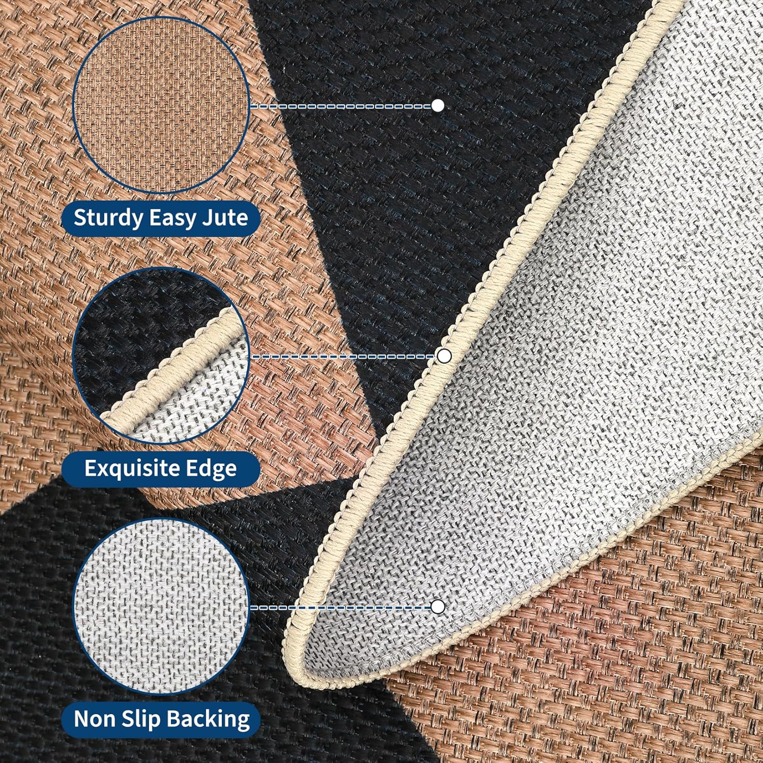 Garvee Geometric Kitchen Rugs Non Slip Washable 2x8 Runner Rug for Entryway, Geometric Checkered Area Rug, Indoor Outdoor Rug for Foyer, Hallway, Entrance, Laundry, Bedroom, Black and Brown