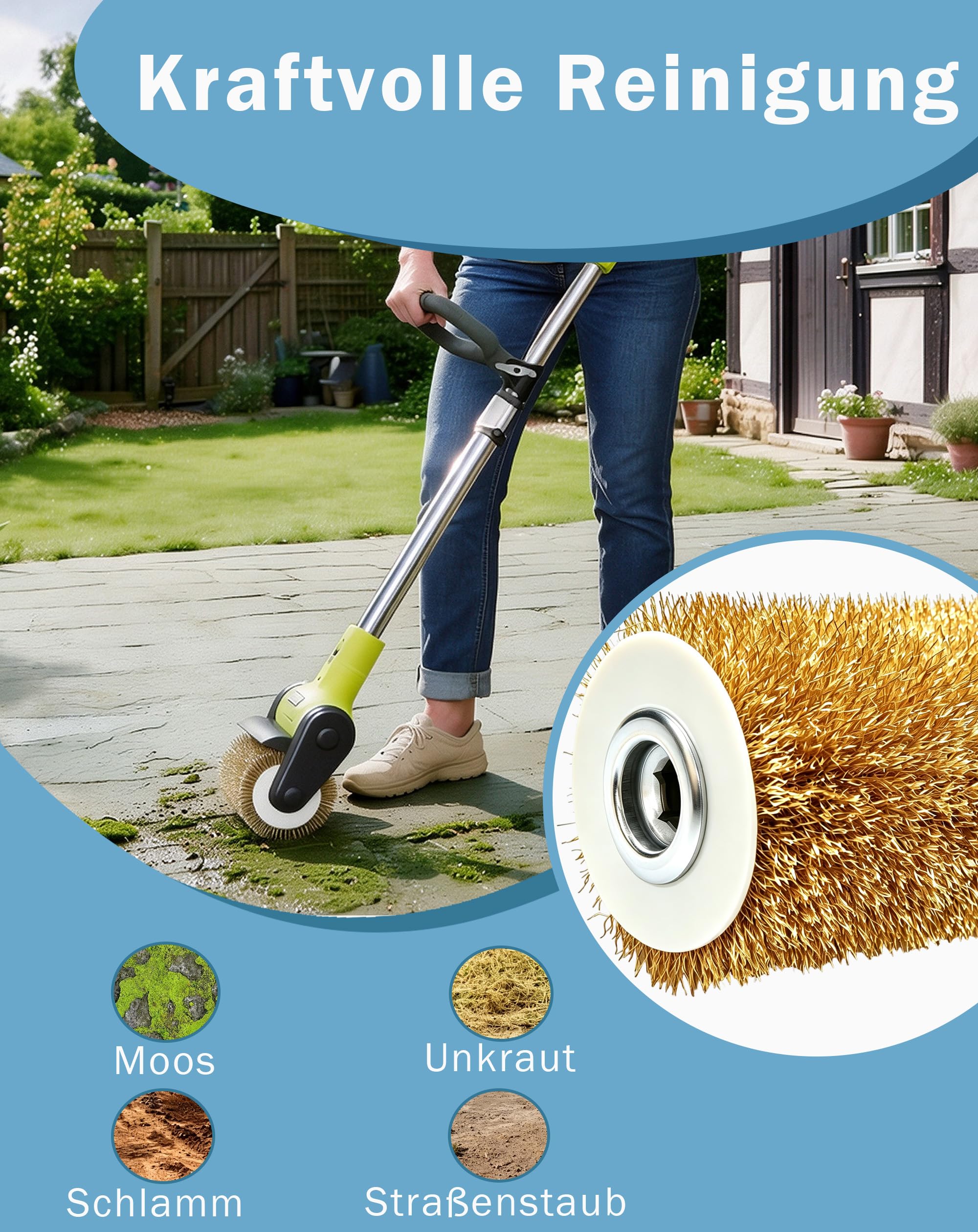 RAC824 Drahtbürste kompatibel mit RYOBI RY18PCB-0 Cordless Patio Cleaner