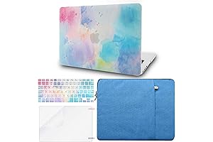 KEC MacBook Air 13 Inch Case Bundle: Complete Protection with Vivid Rainbow Mist Finish