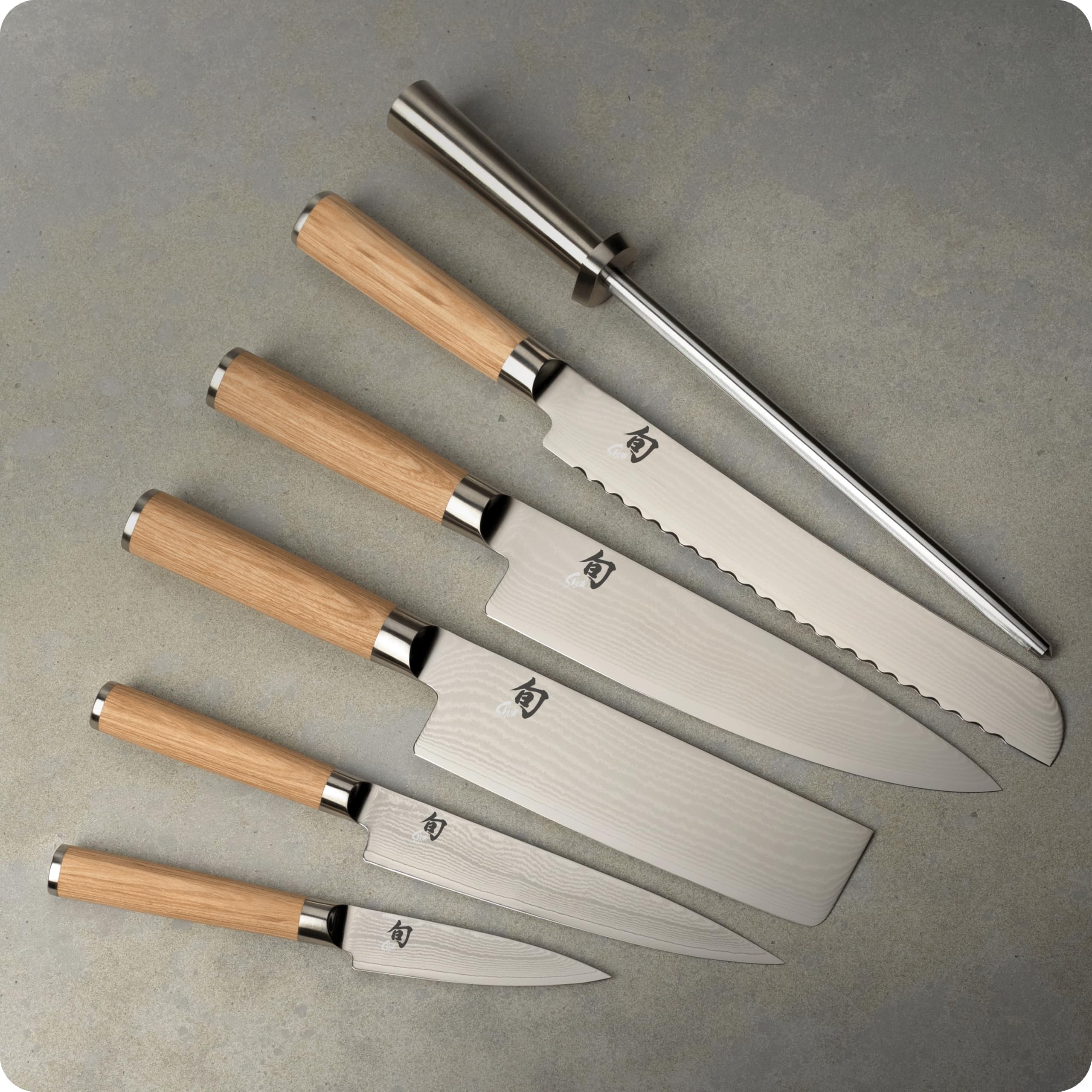 Amazon.com: Shun Classic Blonde 7 Piece Block Set | Includes 5