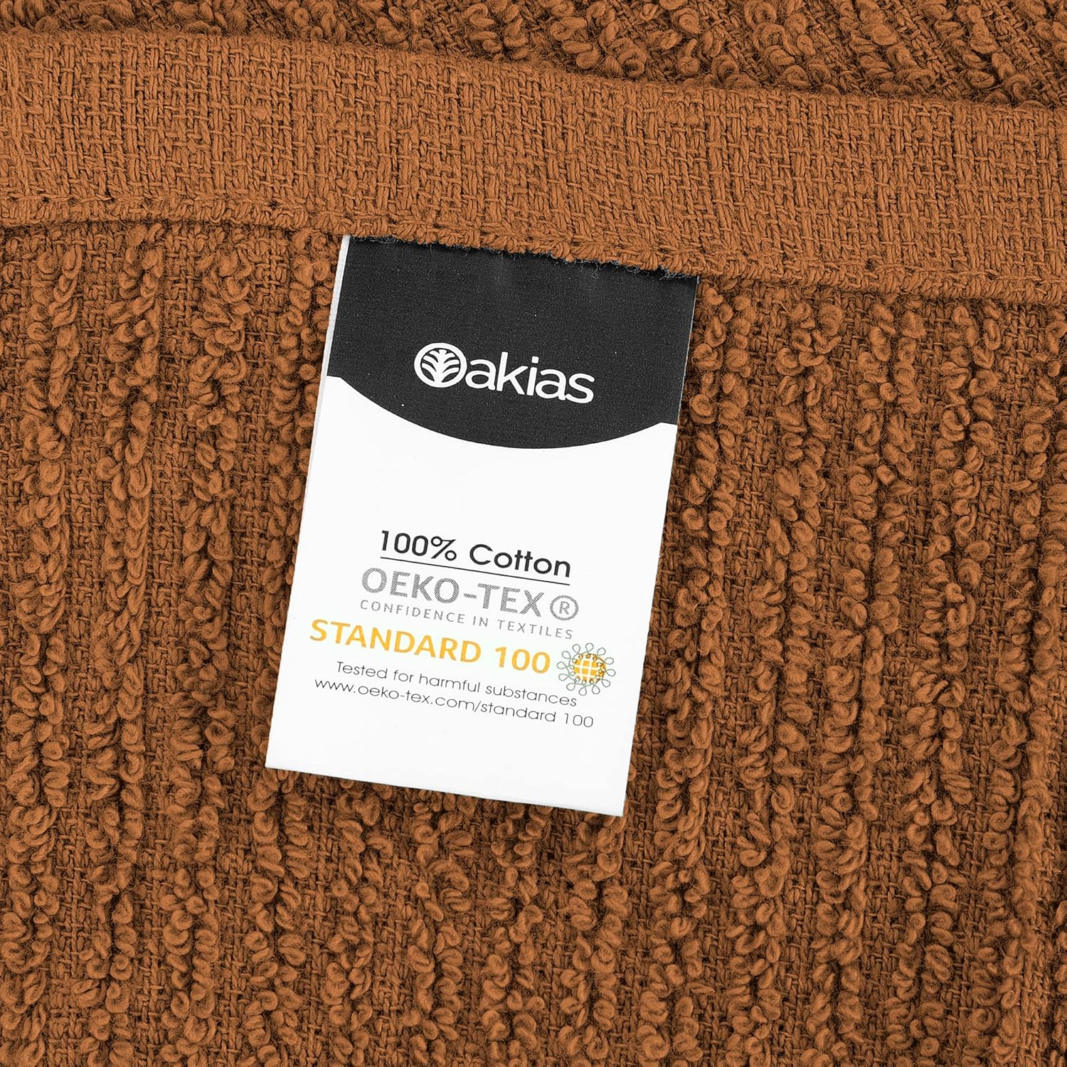 Oakias 100% Cotton Ribbed Terry Bar Mop Towels – 12 Pack – Brown – 16 x 19 Inches – Bar Rags – Highly Absorbent Cleaning and Kitchen Towels