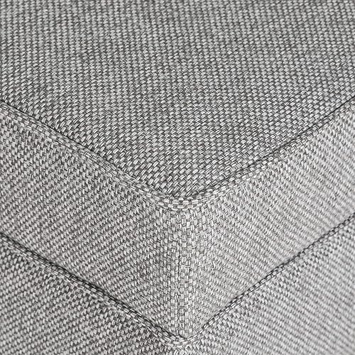 Miniatura 37 de Adeco Taburete de almacenamiento con diseño de escritura de tela, tapa con bisagras, patas de madera maciza, otomanas de 18 pulgadas de altura y 3D