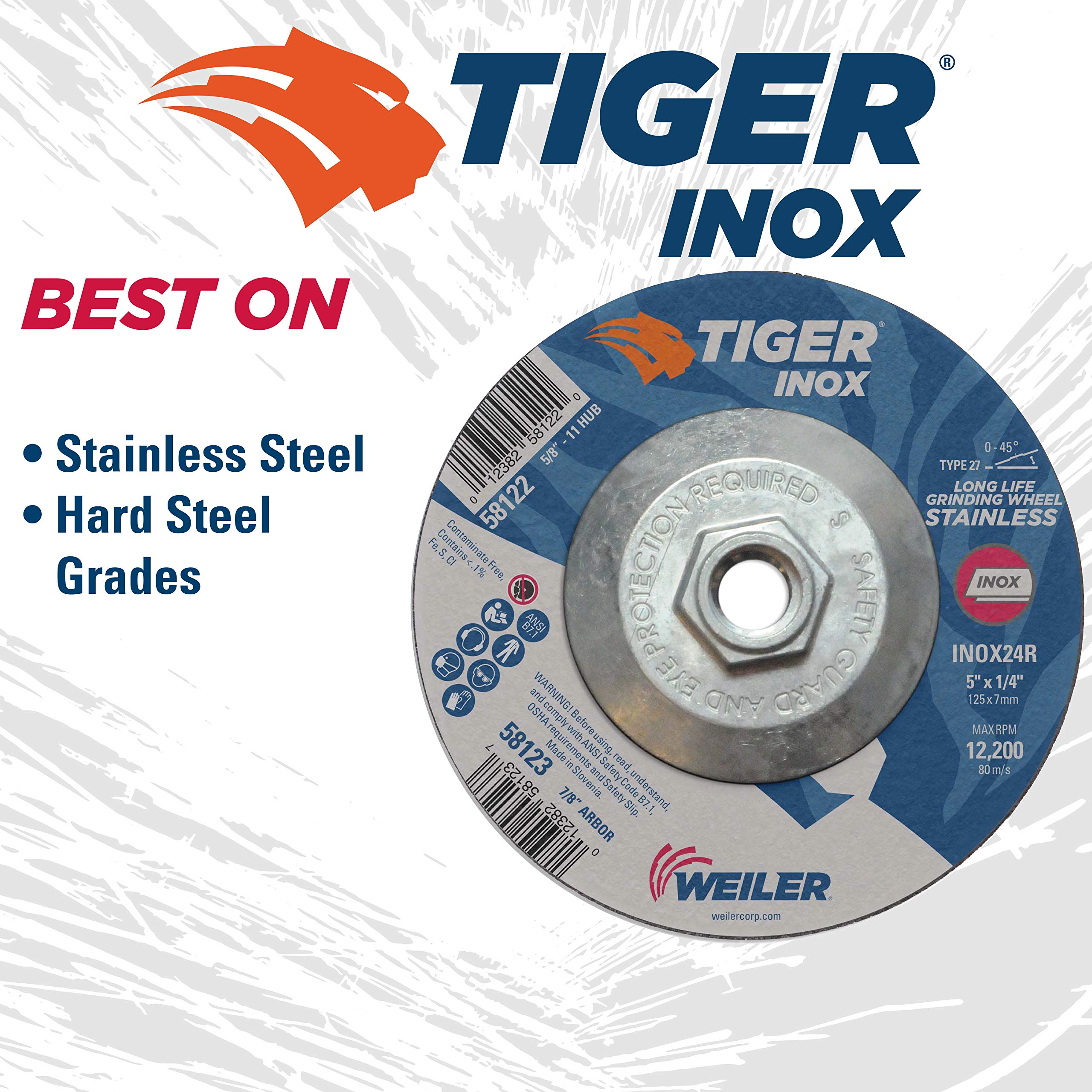 Tiger - Ruota da taglio sottile in acciaio INOX, 5" Dia, 10