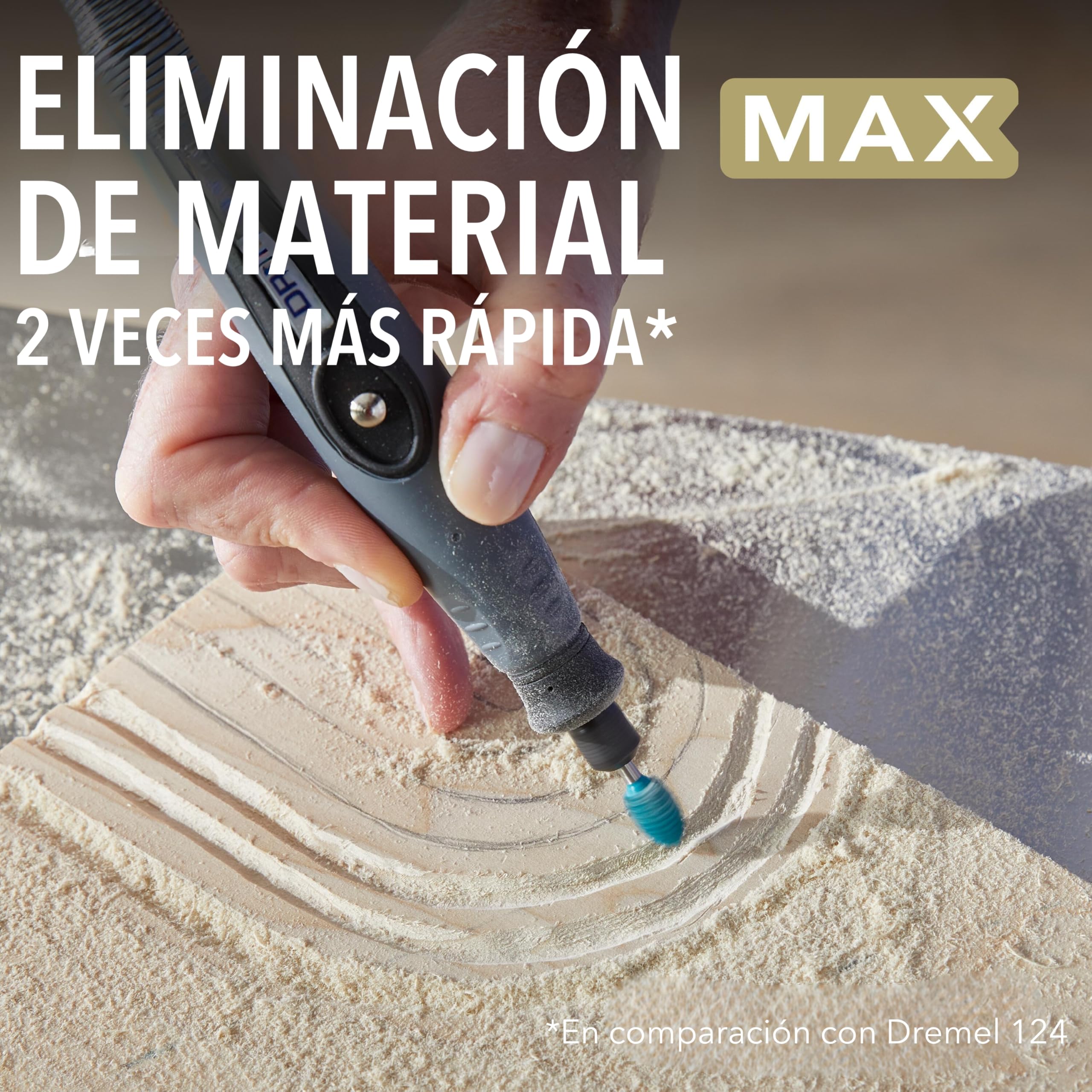 Dremel Max High Performance Power Carving Bit (9953), material acero inoxidable, 9,5 mm de ancho "llama" para ranurar y tallar en madera, plástico, espuma EVA y goma. Parte de la Dremel MAX Life