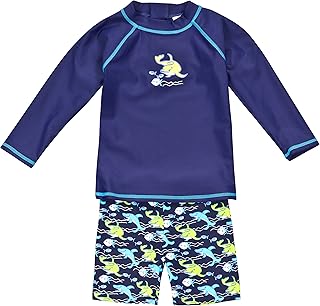 Conjunto de 2 piezas para bebé, de manga larga, con protección UV 50+ y certificación Oeko-Tex 100, color turquesa