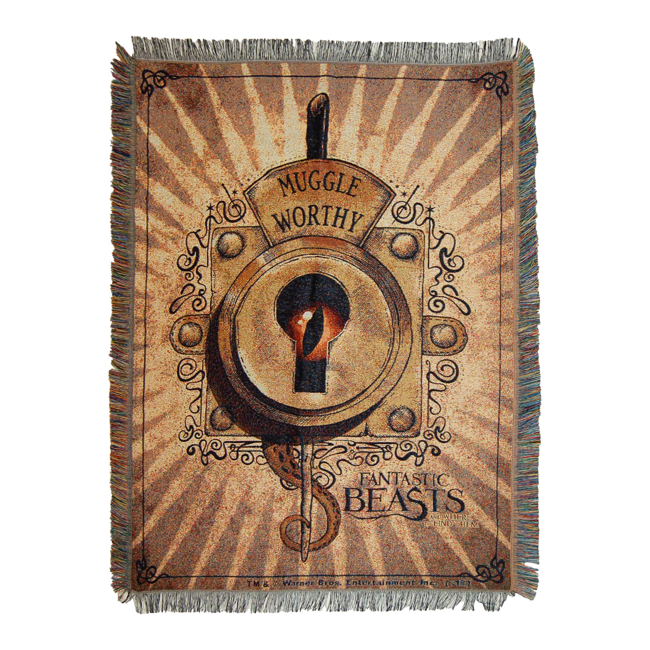 Warner Brothers Fantastic Beasts, Looking at Me Woven Tapestry, 48" x 60" Throw Blanket, Multicolor