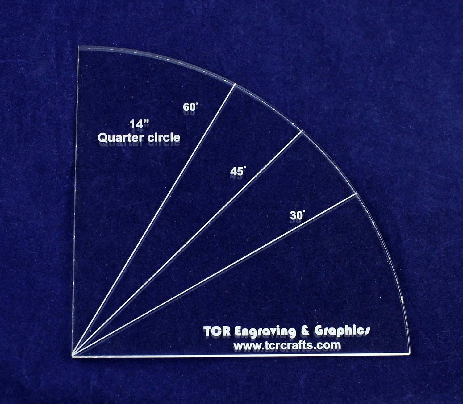 14 Inch Quarter Circle Quilting and Sewing Template 1/4 Inch Thick