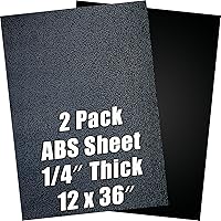 Vista 9 de Lámina de plástico ABS de 1/4 de pulgada de grosor de 8" x 12" (paquete de 2), panel rígido moldeable negro con diferentes superficies