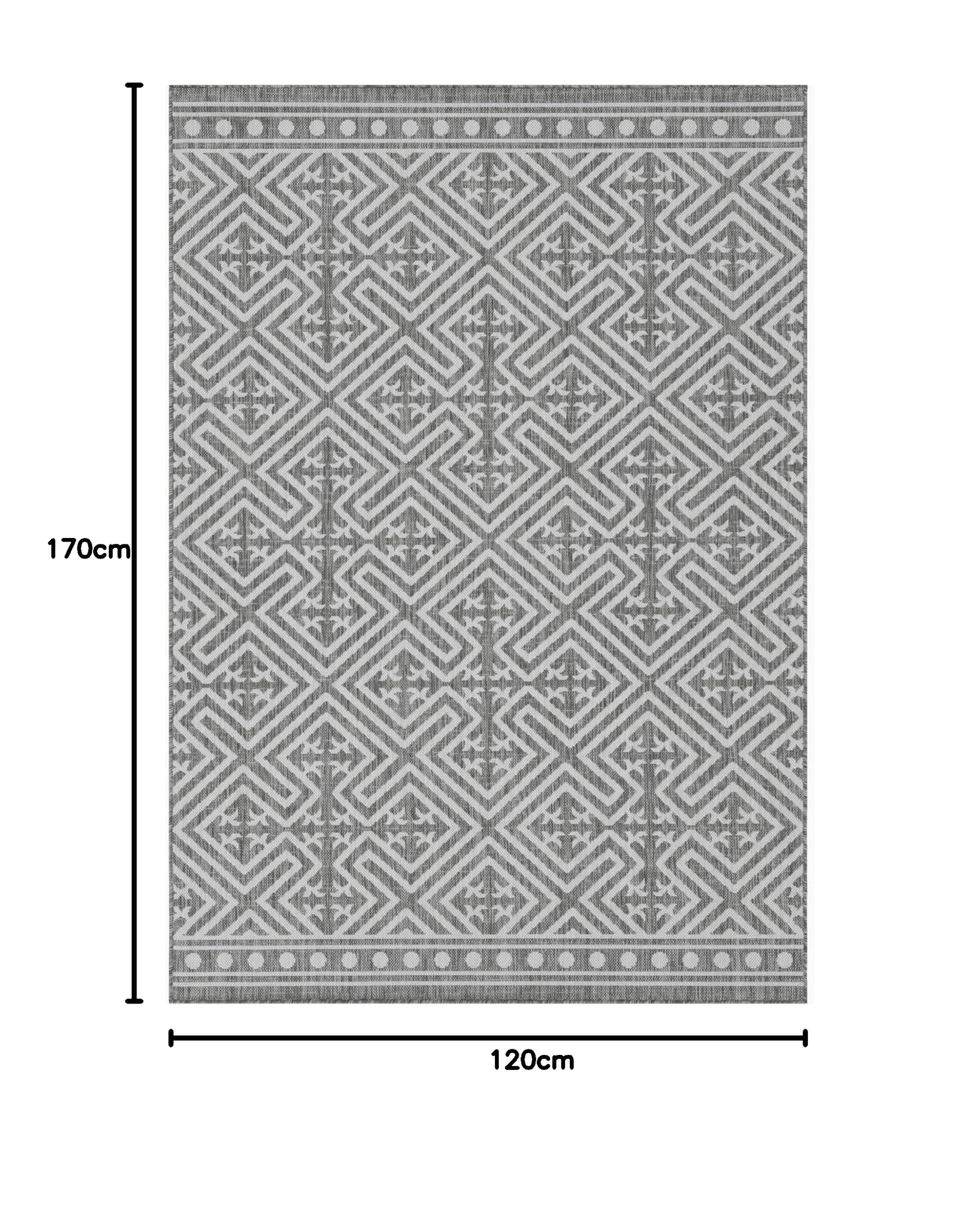 homeart Outdoor Rugs | Easy-Cleaning Indoor & Outdoor Area Rugs for Porch, Deck, Balcony, Garden, Picnic, Kitchen, Hallway | UV & Weather-Resistant Large Patio Rug Mats | Anthracite Cream 80 x 150 cm — view 99