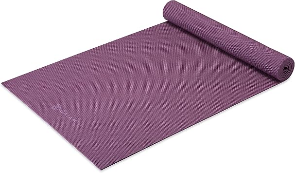Gaiam Yoga Mat Premium Solid Color Non-Slip Exercise & Fitness Mat for All Types of Yoga, Pilates, Floor Workout, Sugar Beat, 5mm 05-64029