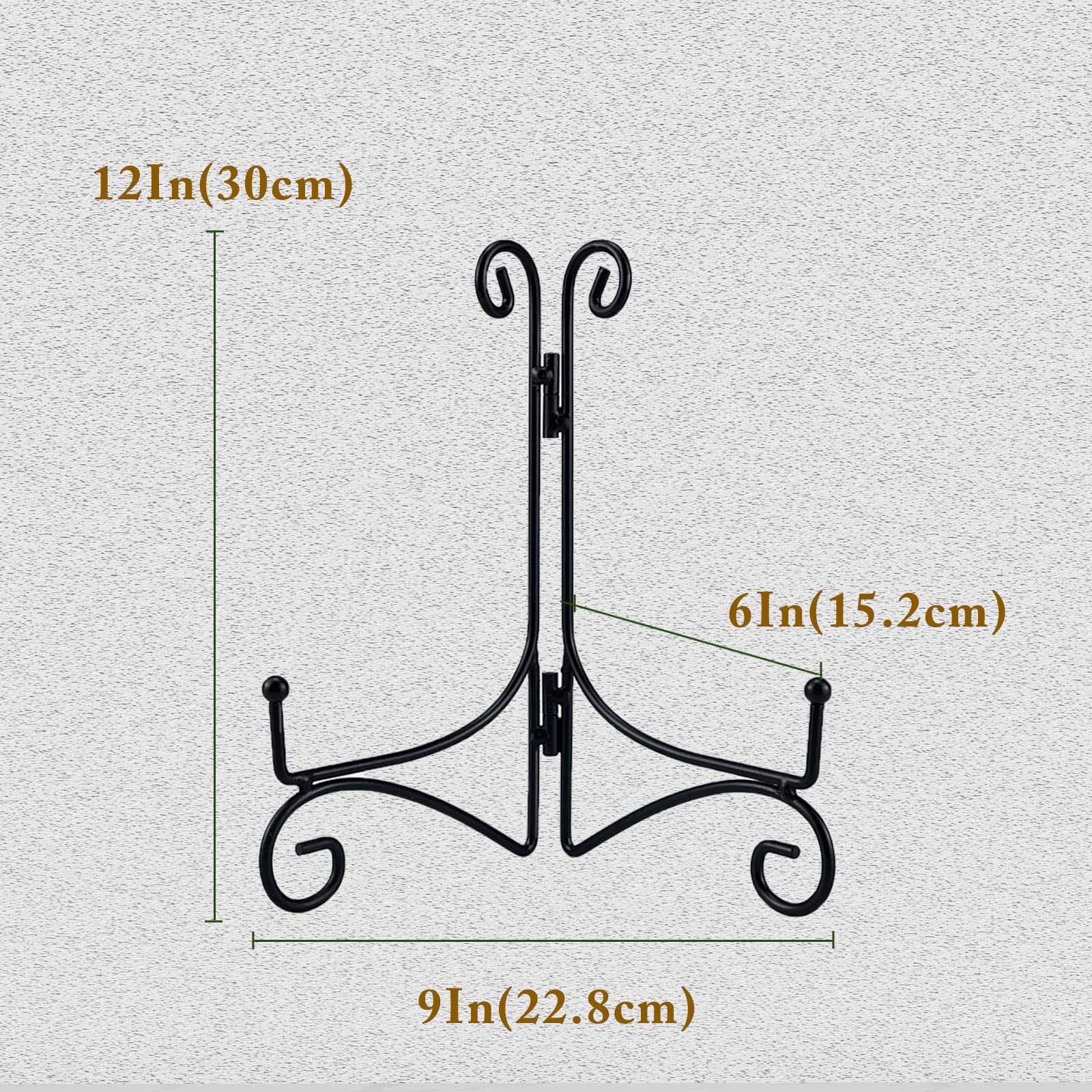 2-Pack Iron Plate Stands – Adjustable Silver Easel For Displaying Plates, Photos, Cookbooks & Tablets