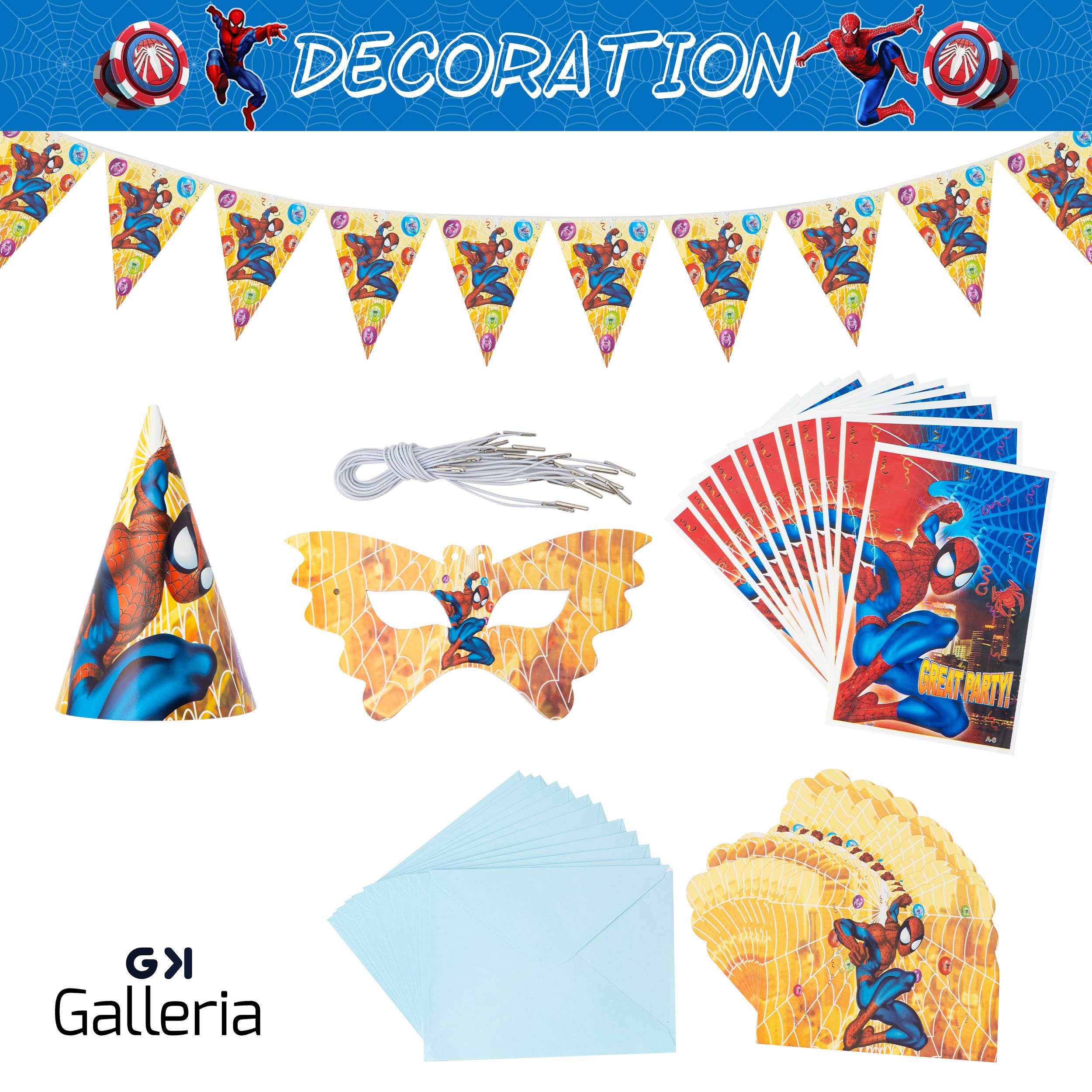 Buy GK Galleria Spiderman Birthday Decorations for 12 Superhero Boys