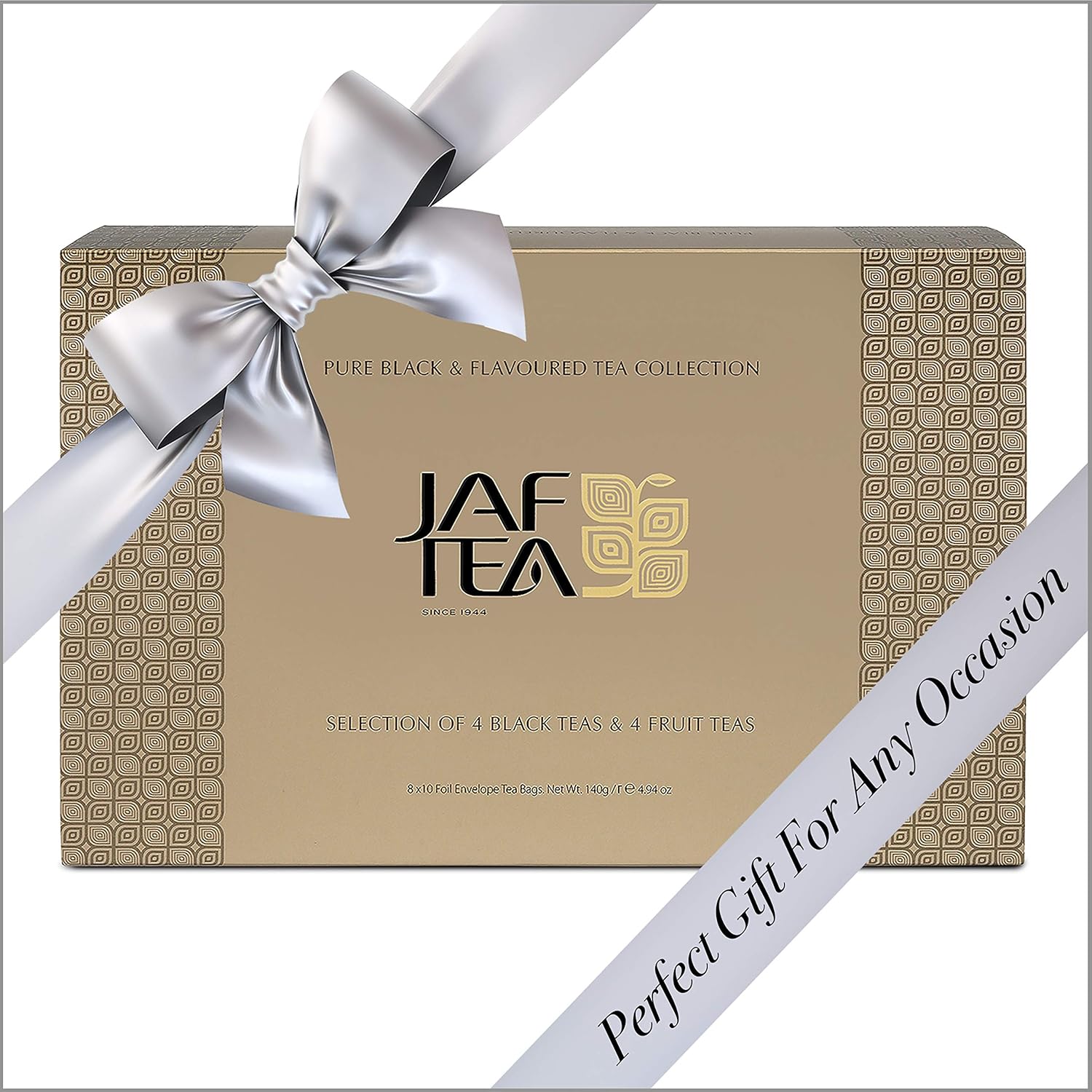 Jaf Tea - Tea Sampler/Gift Set - Pure Black & Flavoured Tea Collection - 4 Classic and 4 Fruit teas - 10 Bags of Each - 80 Tea Bags Total