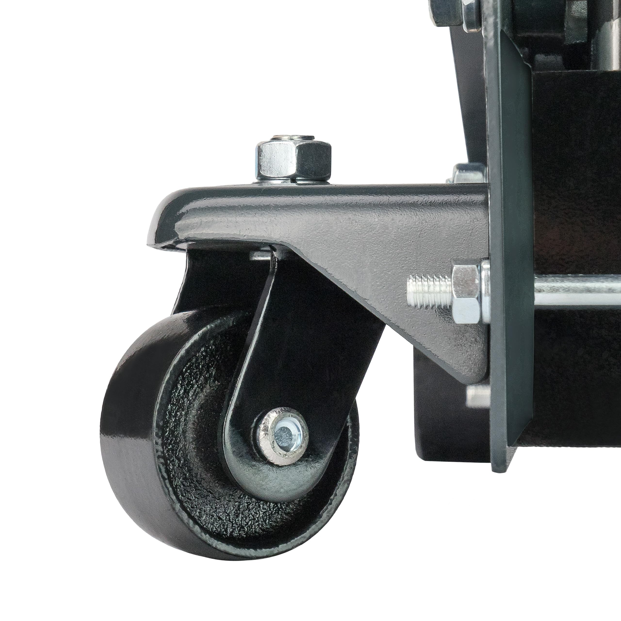 STIX HELN-05 Hydraulischer Wagenheber 3T - Robuste Ausführung, Hubbereich 130-480 mm, Teilbarer Hebel 94 cm, Metallräder, Solider Heber für Garage und Werkstatt