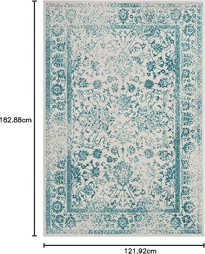 Miniatura 672 de Safavieh colección Adirondack - Alfombra de área, 6 x 9 pies, gris y azul, diseño oriental desgastado, no desprende pelusa, fácil cuidado, ideal