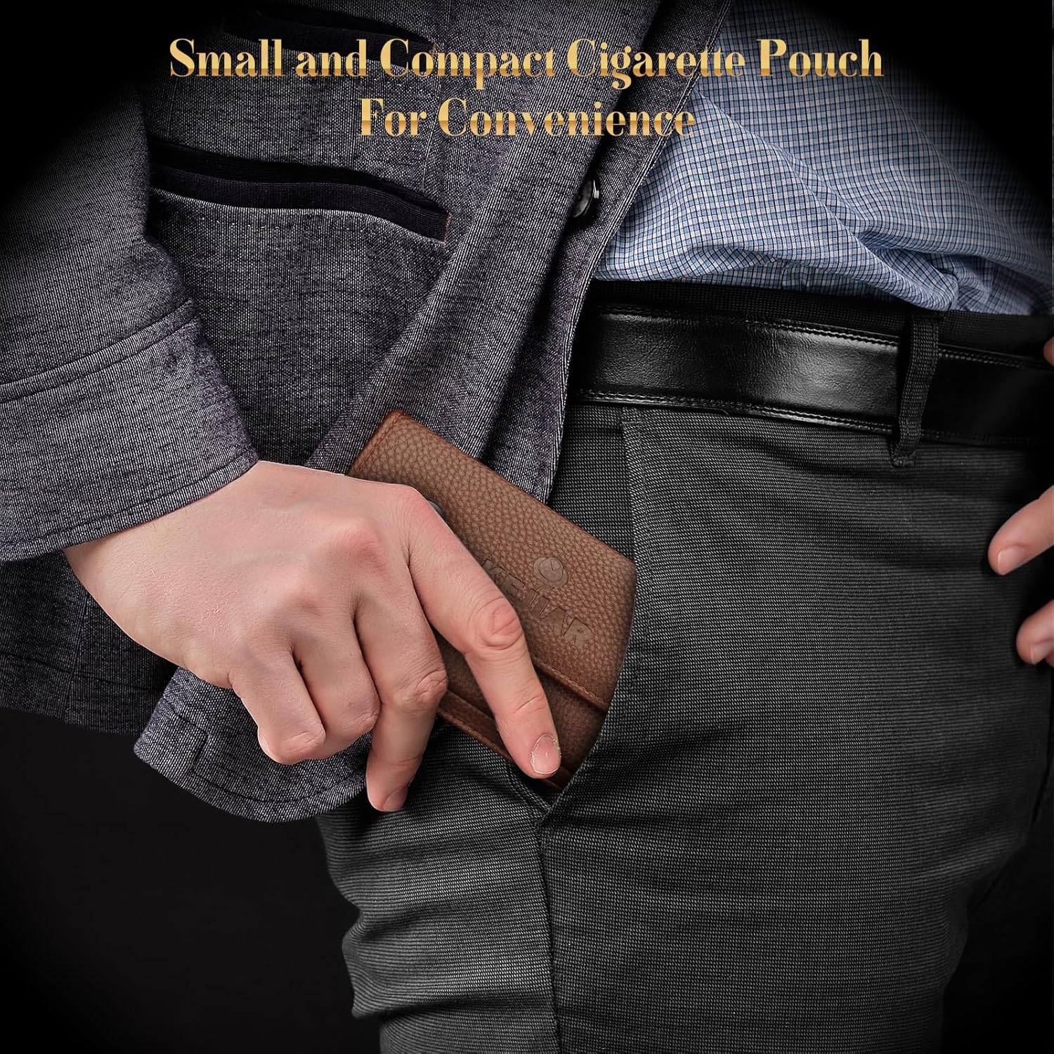 Tobacco Pipe Set, Handmade Wooden Pipe, Soft Flame Pipe Lighter and Smoking Pouch Set.Equipped With Pipe Cleaning Strips, Flame Retardant Mesh, Filters and Lighter, Comes with 3 Collapsible Cleaning Tools and Racks, Great Gift For Men (Gas Free)