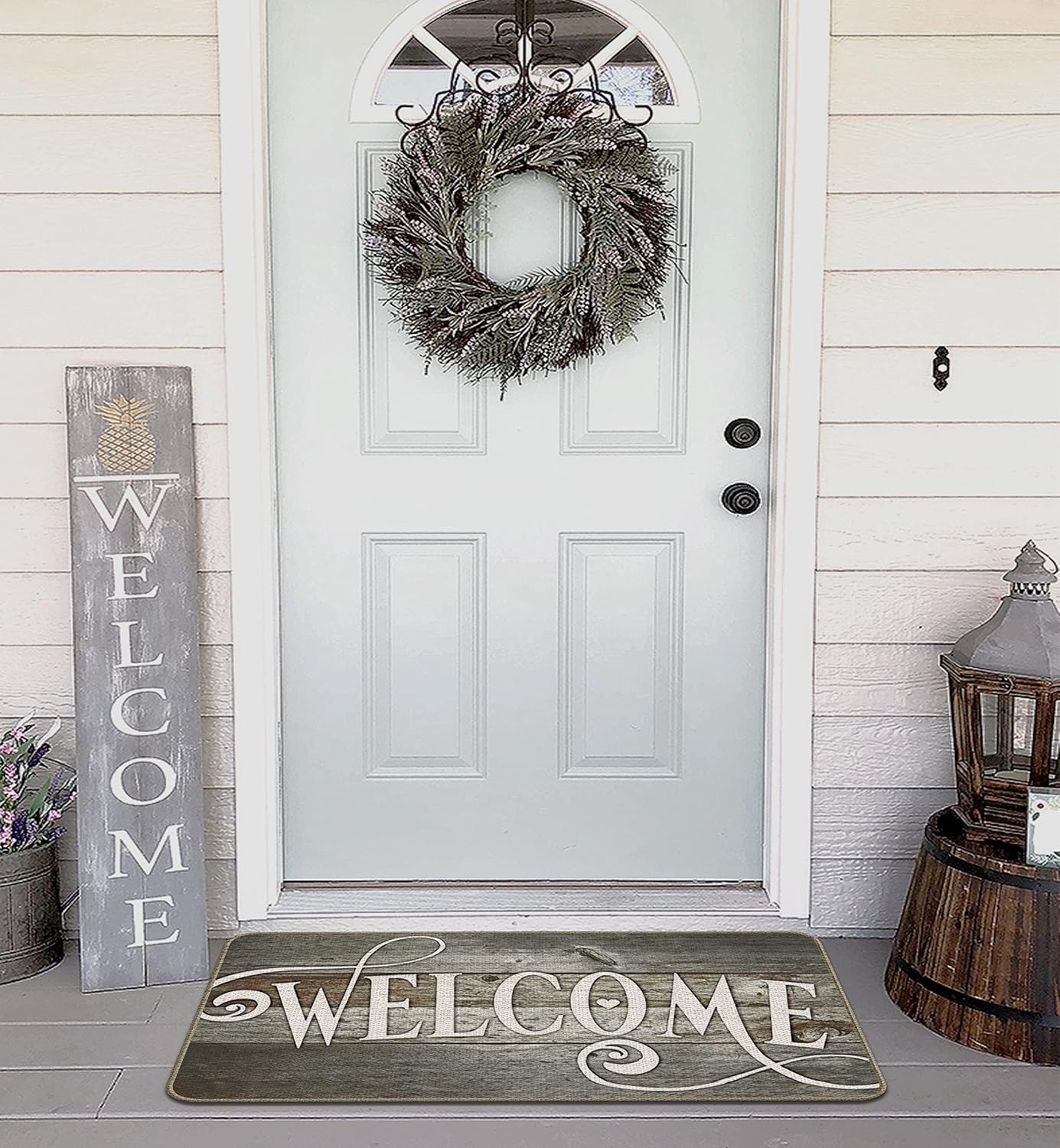 M-Qizi Welcome Matt for Front Door, Welcome Mats Outdoor, 17 X 30 Inch Non-Slip Door Mat, Doormat Indoor Entrance, Farmhouse Decor