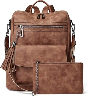 Backpack Purse for Women Fashion Purse Backpack Satchel Travel Leather Backpack Shoulder Bag with Wristlet