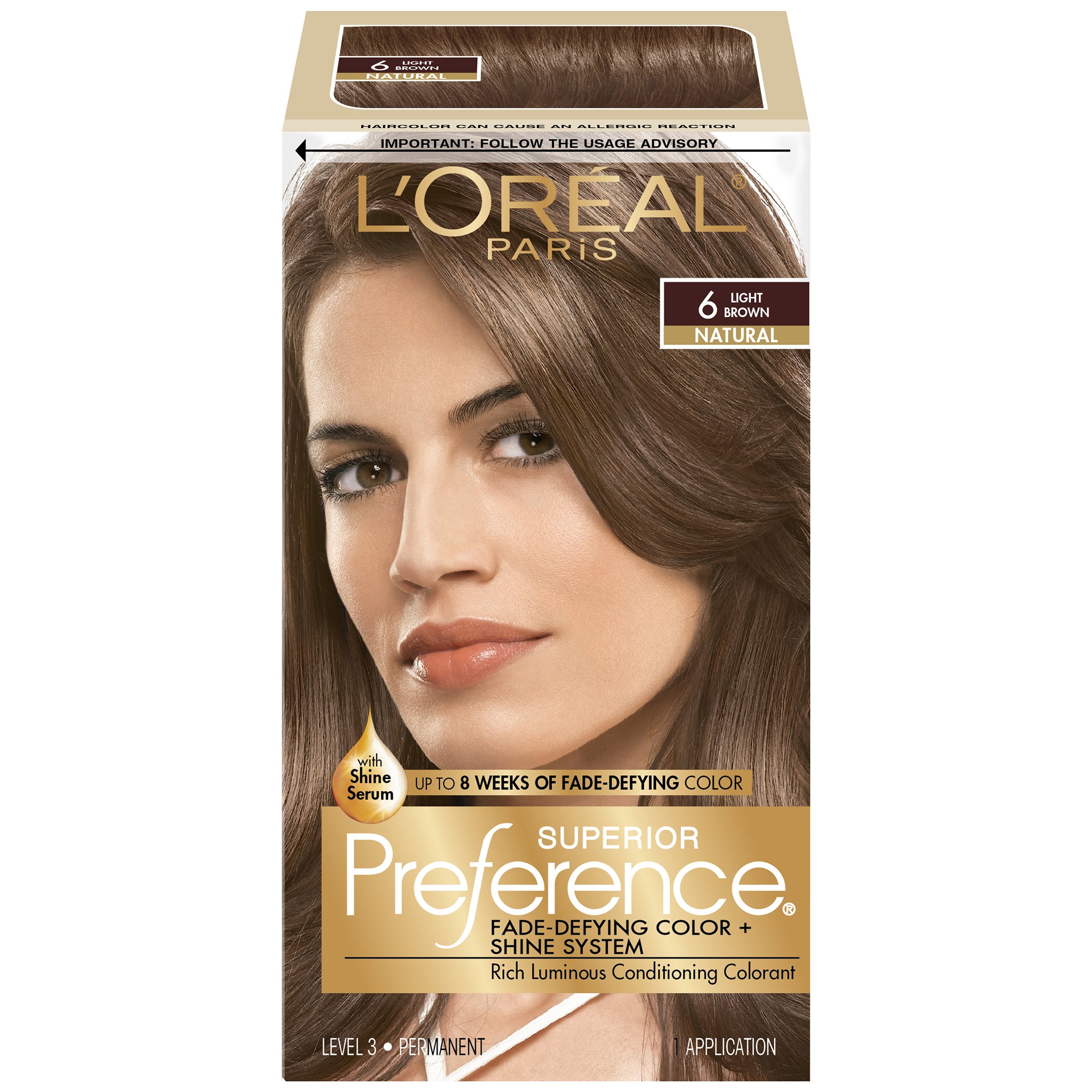 L'Oreal Paris Superior Preference Fade-Defying Color + Shine System, 6 Light Brown (Packaging May Vary)