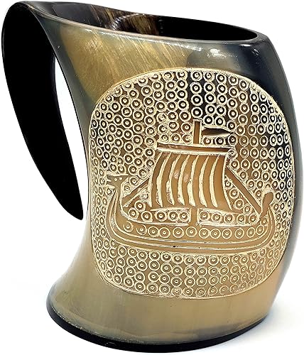 Taza de cuerno de bebida vikinga de Vikingo, copa de buey hecha a mano, bebe hidromiel y cerveza como Juego de Tronos con este gran vaso de cerveza
