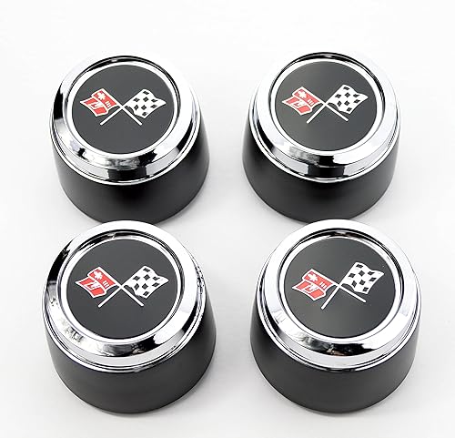 General Motors GM Restoration - Juego de 4 tapas centrales de aluminio para cubo de rueda de repuesto para Chevrolet Chevy Corvette 1973-1979