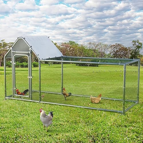 Miniatura 6 de LEMBERI Gallinero de metal, jaula de gallinero con forma de espira, alambre galvanizado, jaula de gallina de gallina, jaulas de pato de conejos con