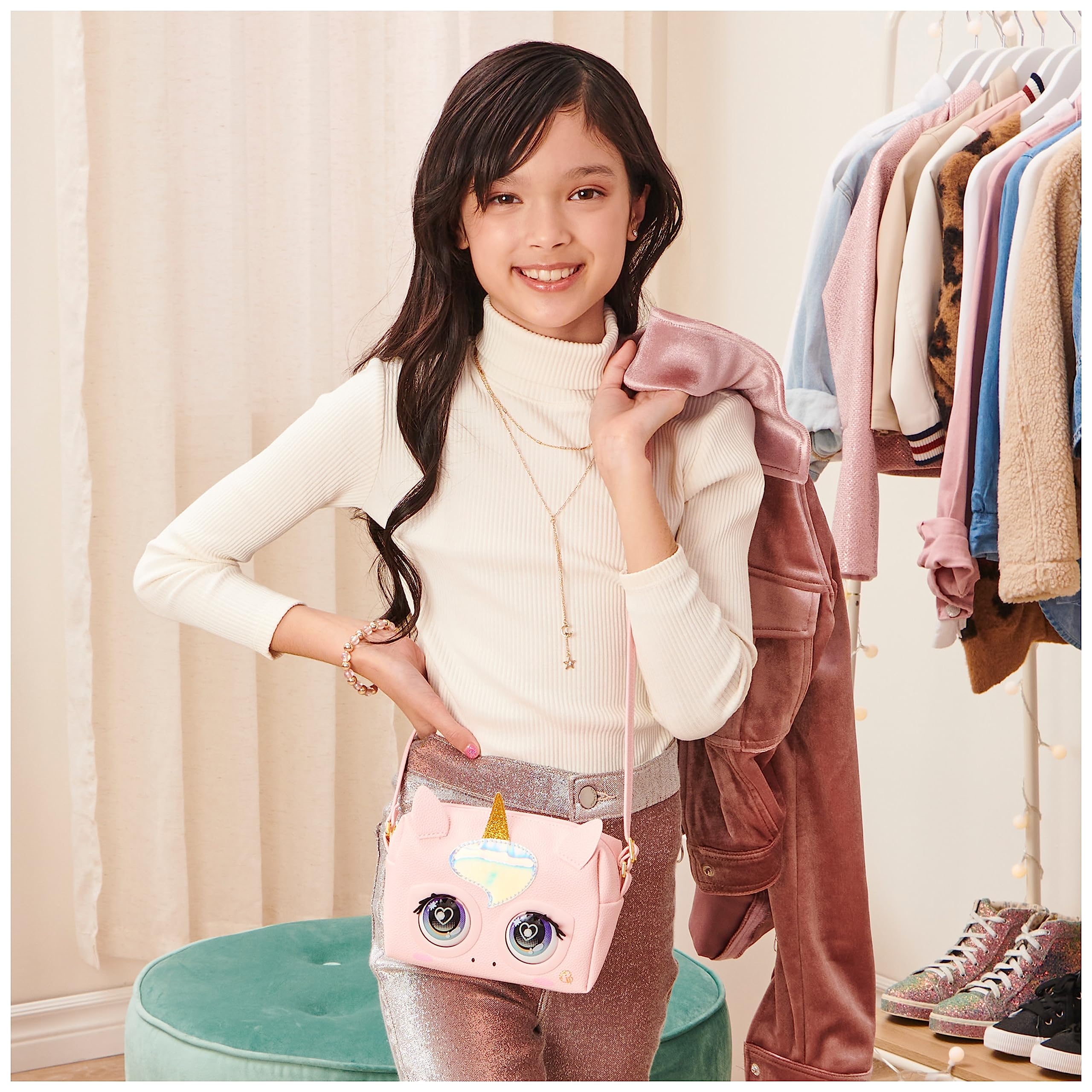 Purse Pets, Borsetta Unicorno, Borsetta Interattiva in Versione Unicorno per Bambina con oltre 30 Suoni e Reazioni, Giocattoli per Bambine, 5+ Anni
